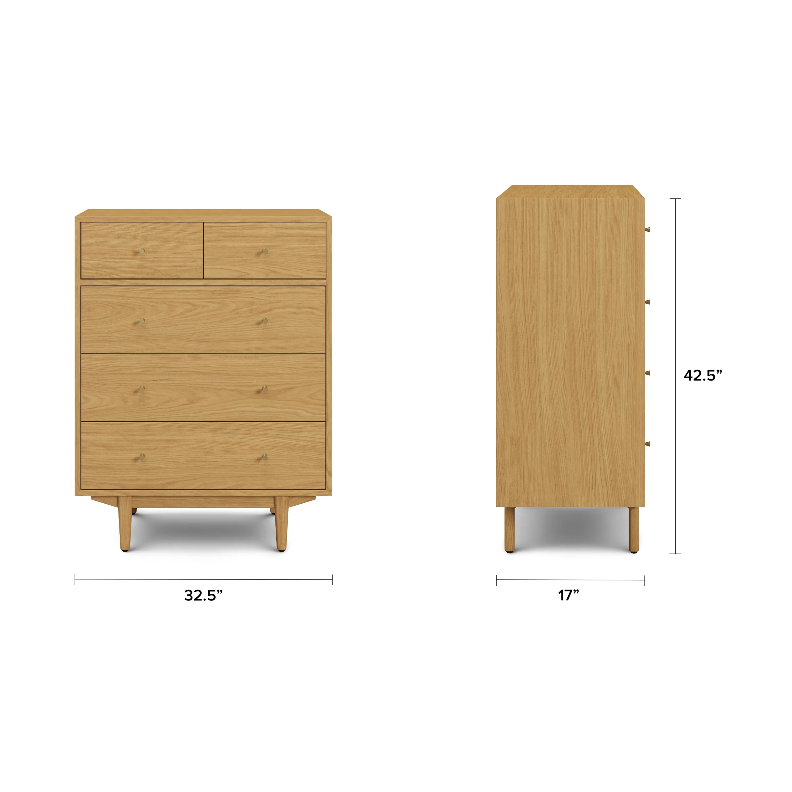 Cooper 5-Drawer Chest - Natural Oak - Image 17