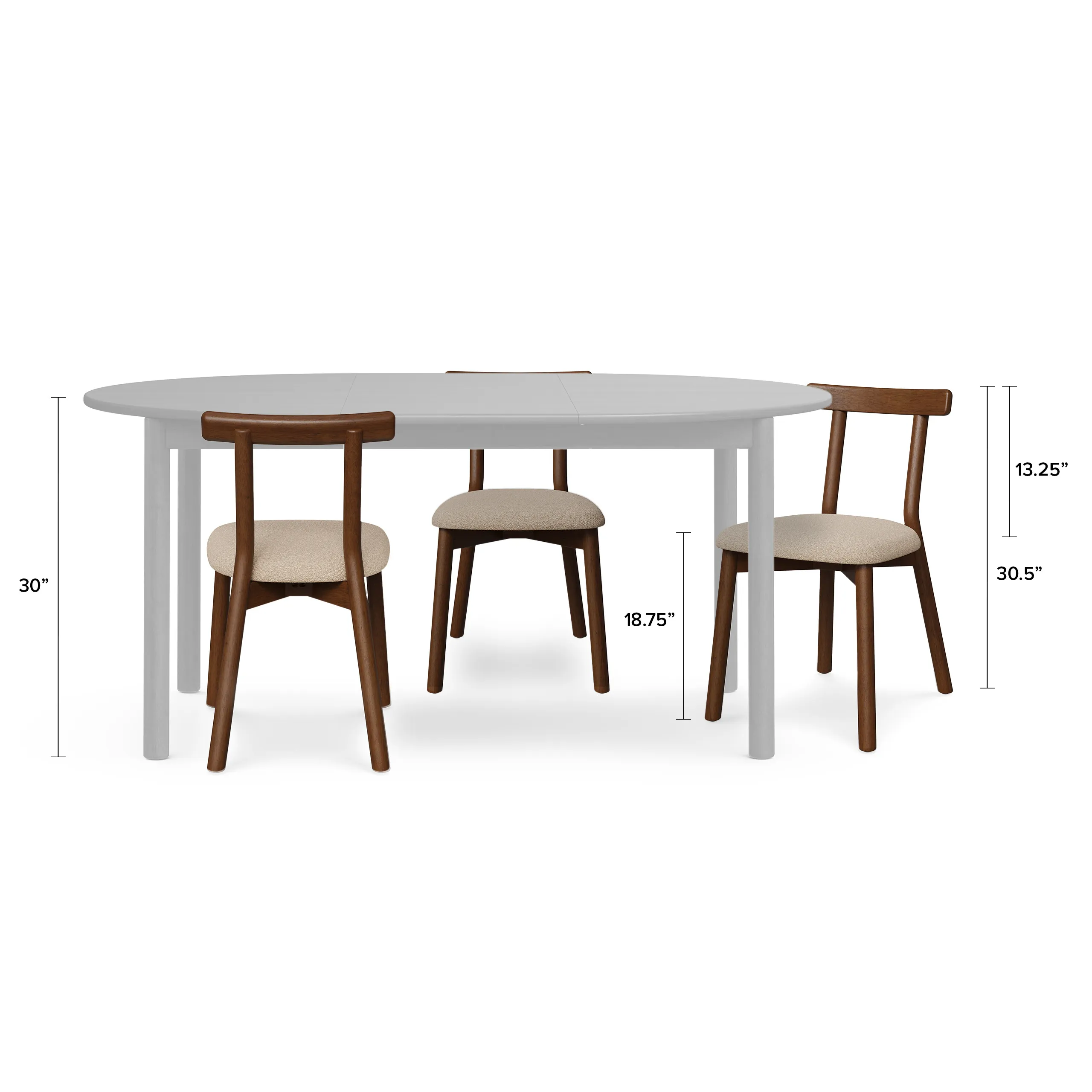 Ulka Dining Chair - Walnut and Ratine Buff - Image 17