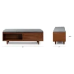 Nederin 55.5_ Bench - Walnut and Pebble Gray