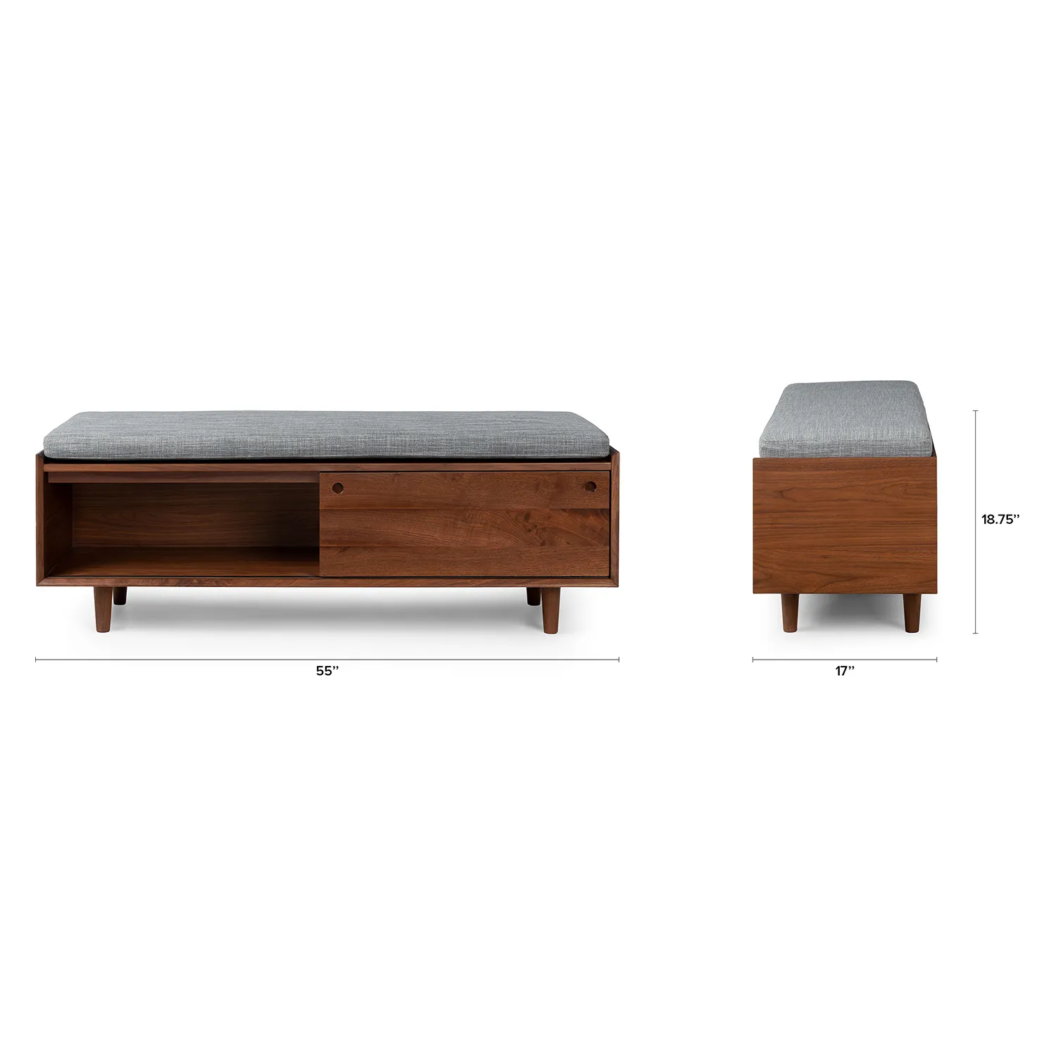 Nederin 55.5_ Bench - Walnut and Pebble Gray - Image 17