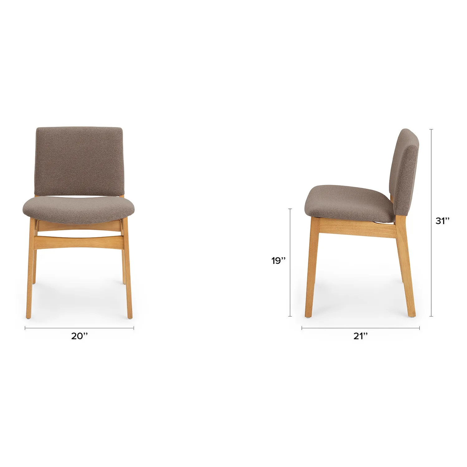 Nosh Dining Chair - Oak and Ratine Brown - Image 17