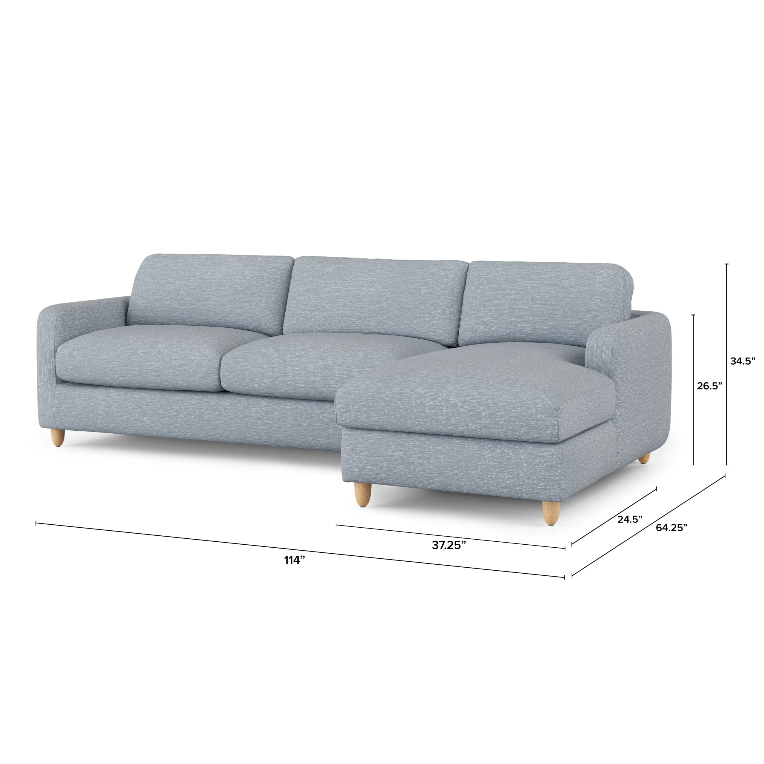 Vati 114_ Right Storage Sleeper Sectional - Natural Oak and Silver Light Blue - Image 17