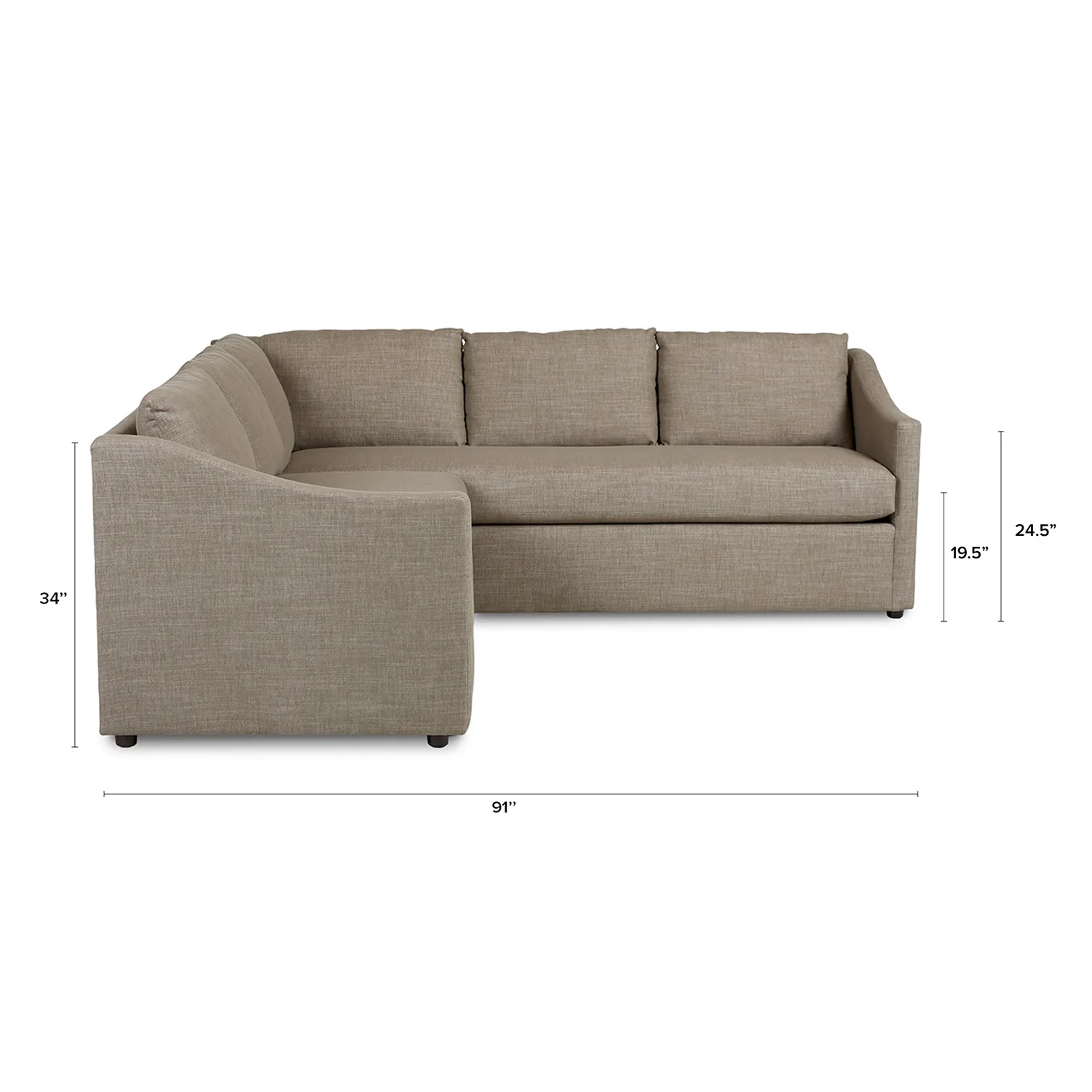 Landry 91_ Corner Sectional - Napa Taupe - Image 17