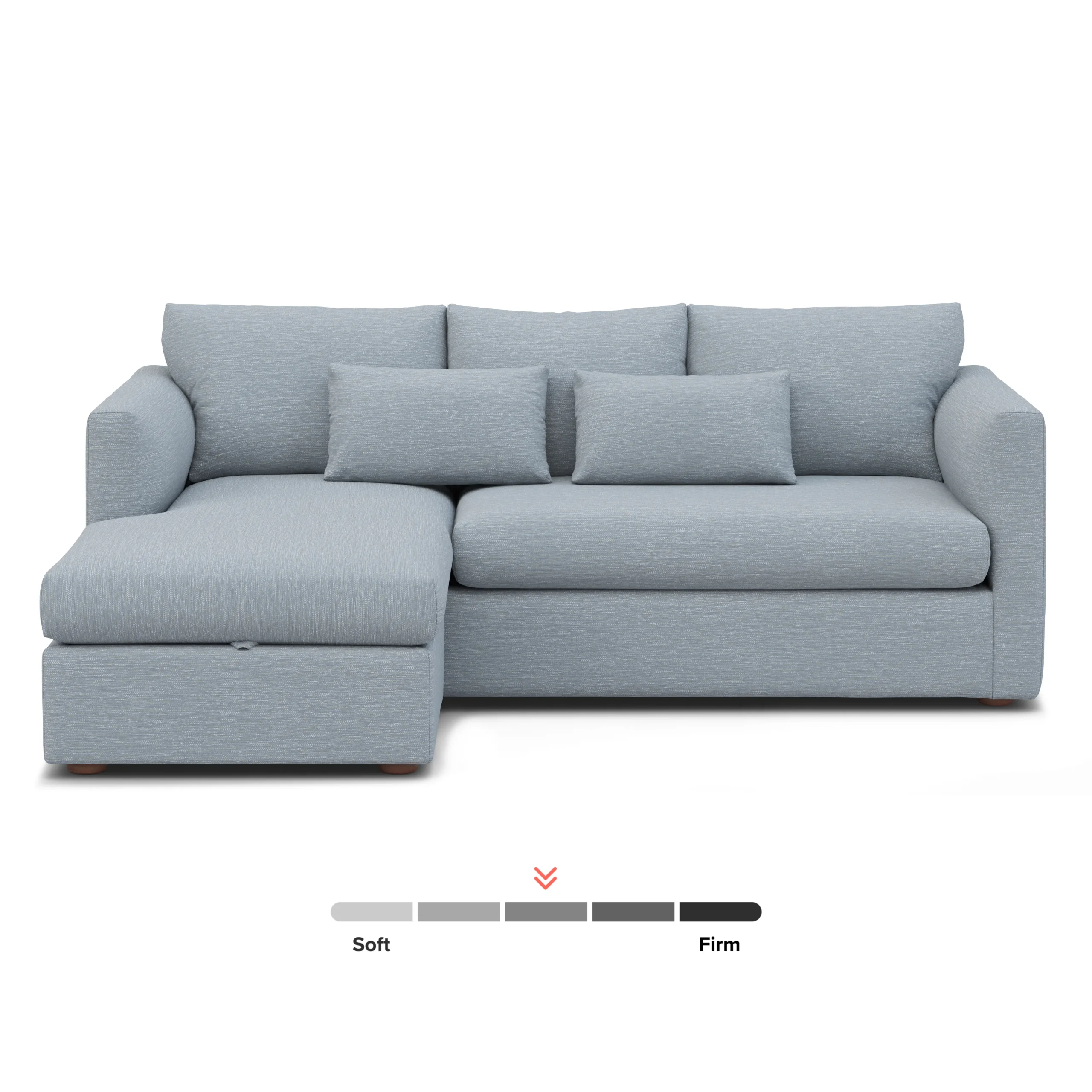 Marina 90_ Reversible Storage Sleeper Sectional - Silver Light Blue - Image 17