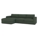 Riley 118_ Left Storage Sleeper Sectional - Green Wool Bouclé