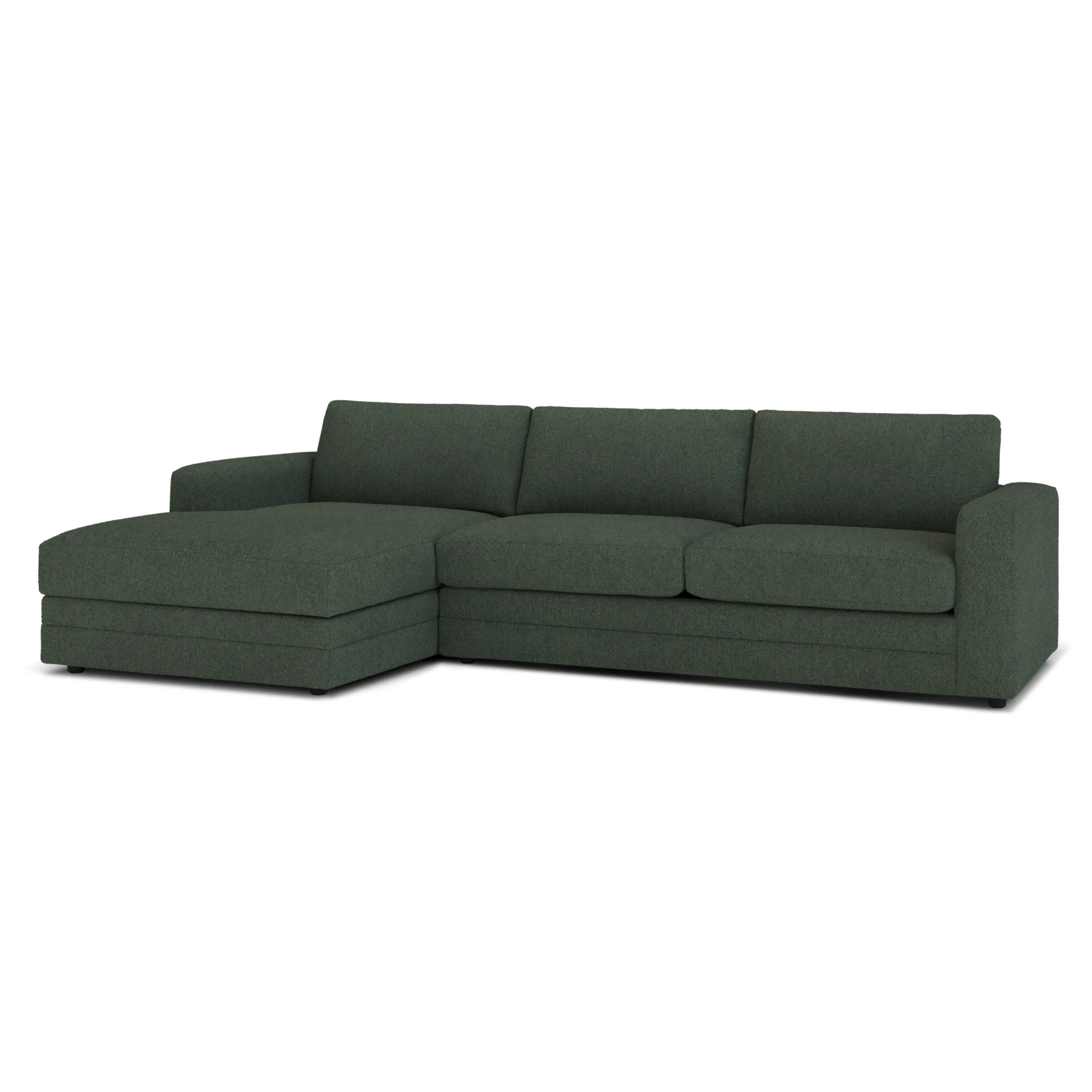 Riley 118_ Left Storage Sleeper Sectional - Green Wool Bouclé - Image 17