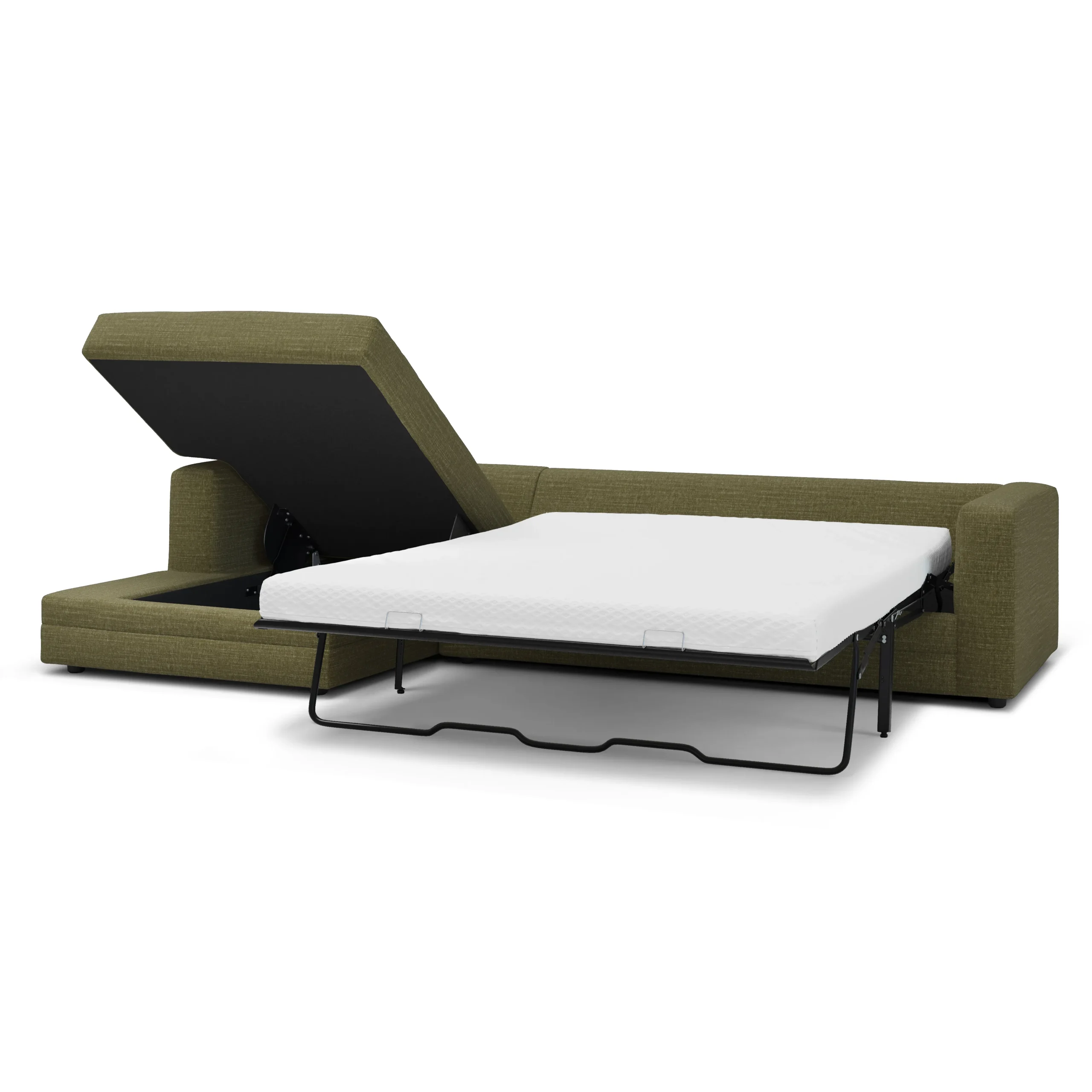 Riley 118_ Left Storage Sleeper Sectional - Napa Moss - Image 17