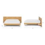 Nera King Low Profile Bed with Nightstands Set - Oak
