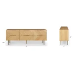 Nera 6-Drawer Low Triple Dresser - Oak