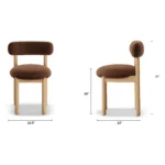 Munk Velvet Dining Chair - White Oak and Hale Earth