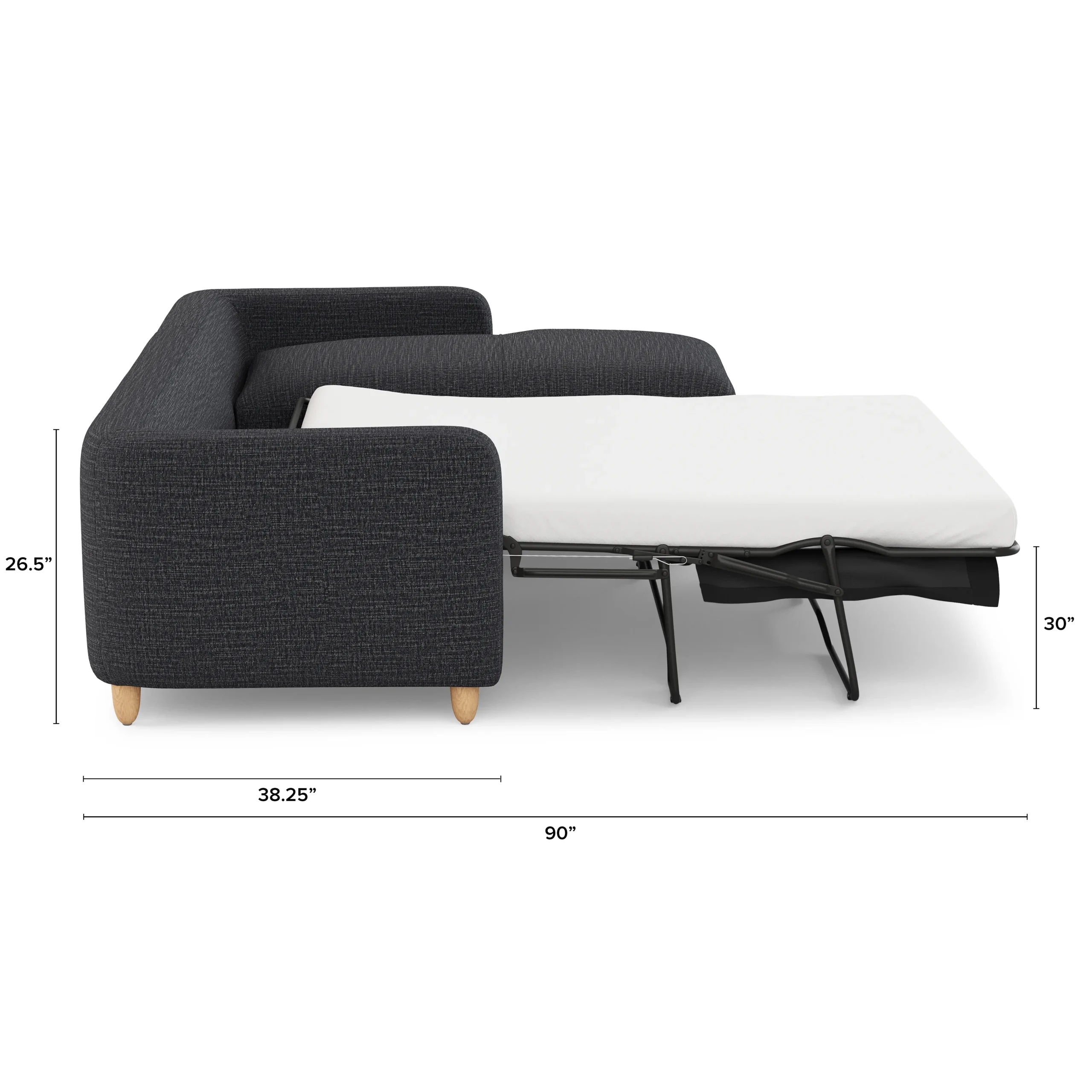 Vati 114_ Right Storage Sleeper Sectional - Natural Oak and Napa Charcoal - Image 18