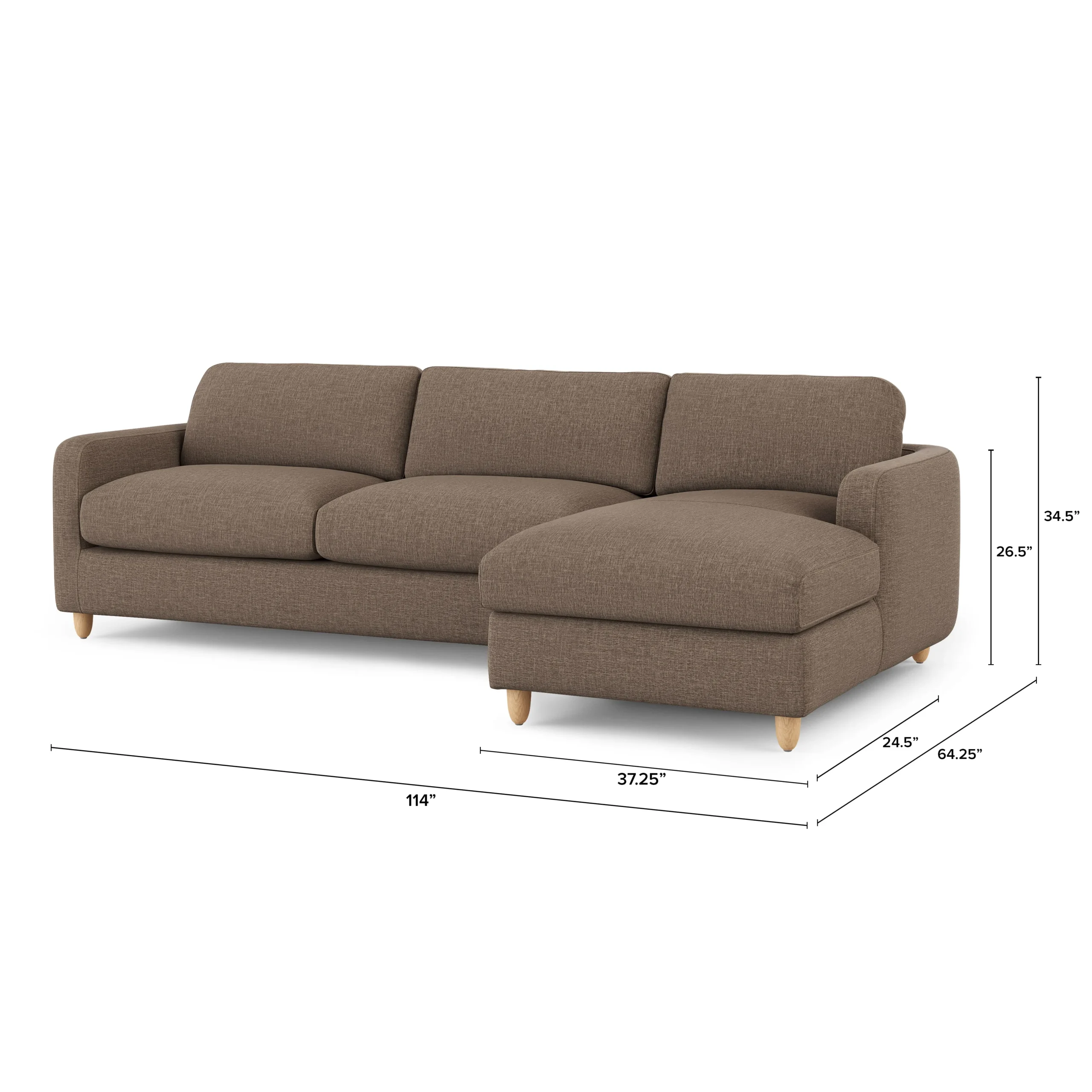 Vati 114_ Right Storage Sleeper Sectional - Natural Oak and Buckler Brown - Image 18
