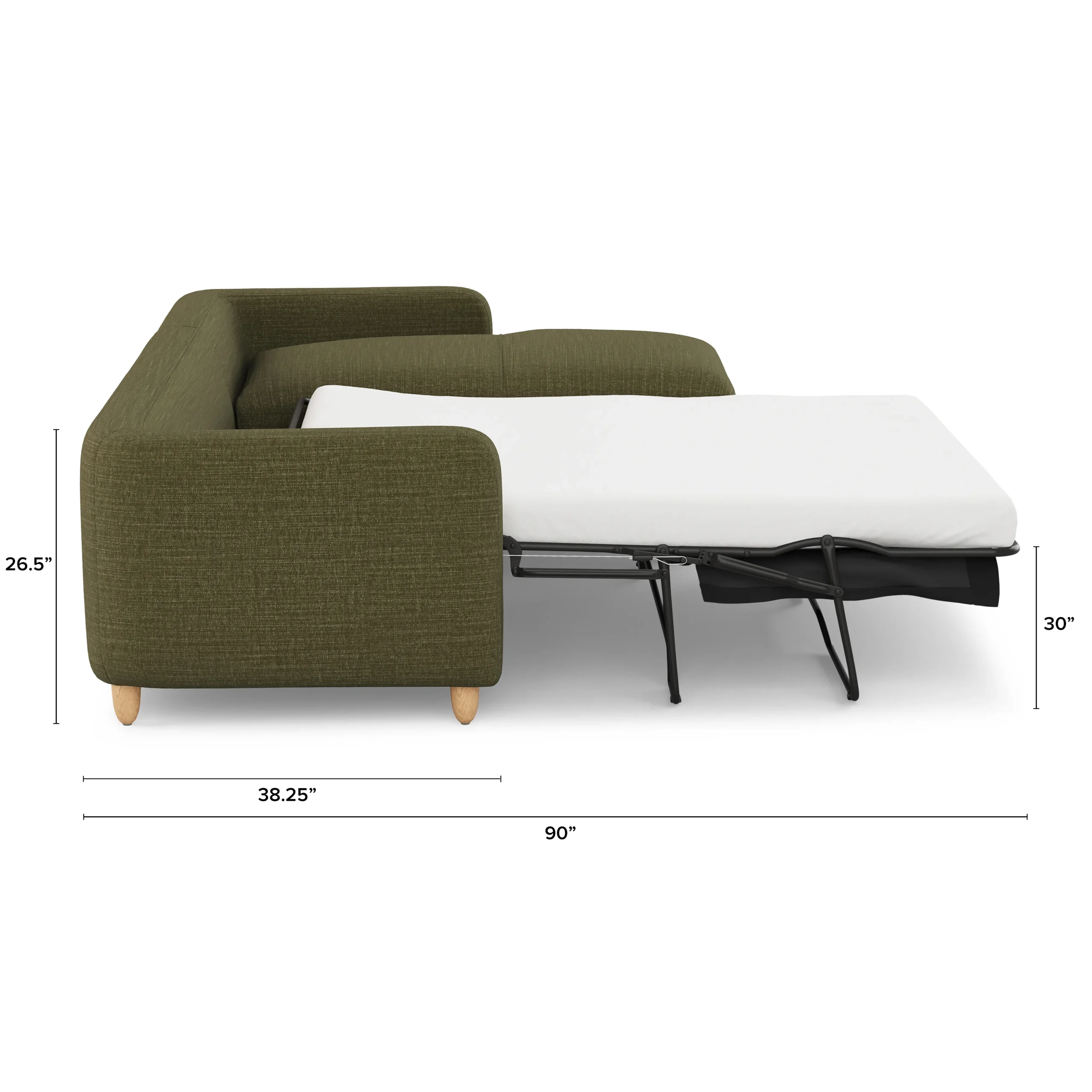 Vati 114_ Right Storage Sleeper Sectional - Natural Oak and Napa Moss - Image 18