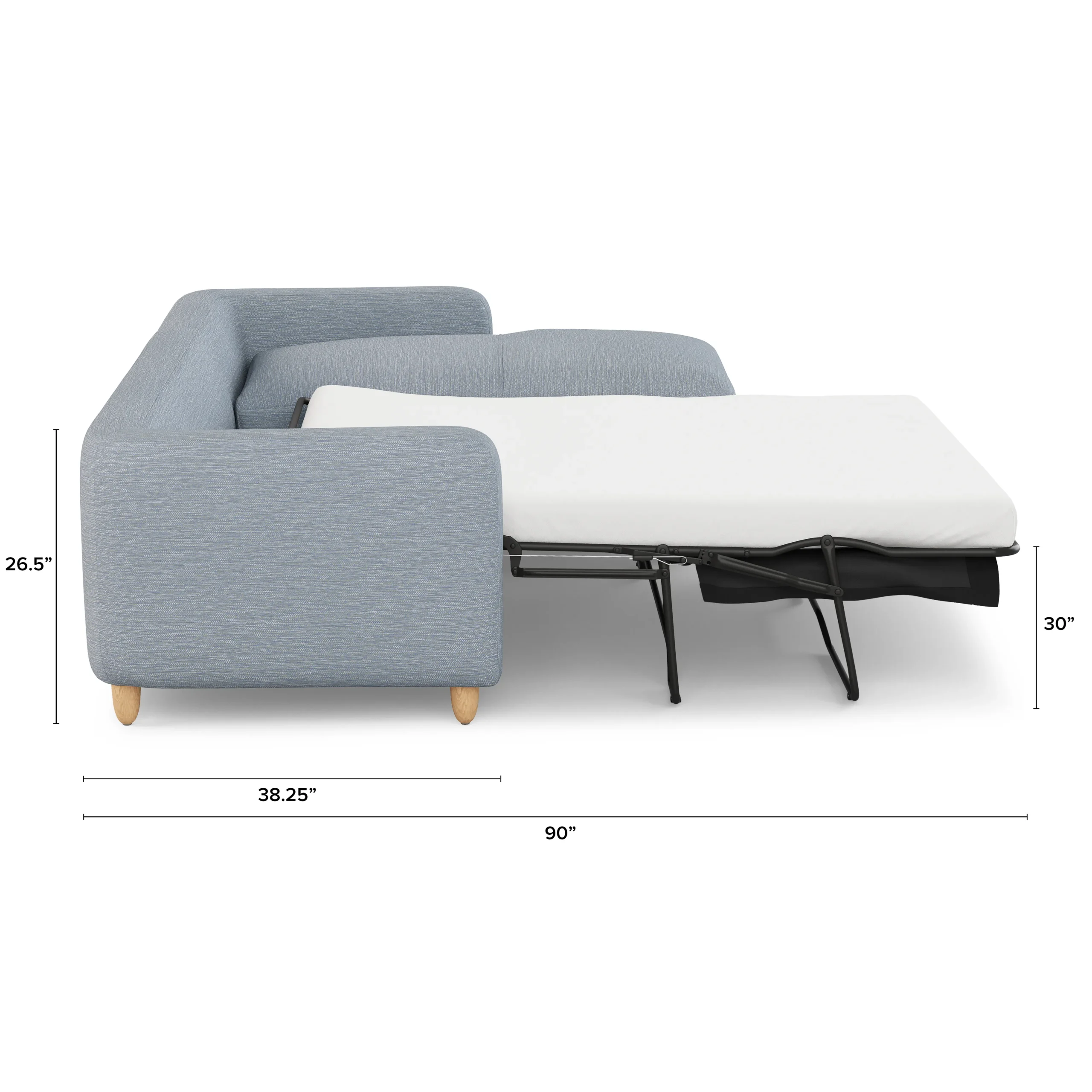 Vati 114_ Right Storage Sleeper Sectional - Natural Oak and Silver Light Blue - Image 18