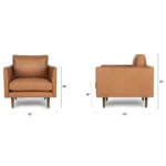 Burrard 32_ Leather Lounge Chair - Bella Caramel