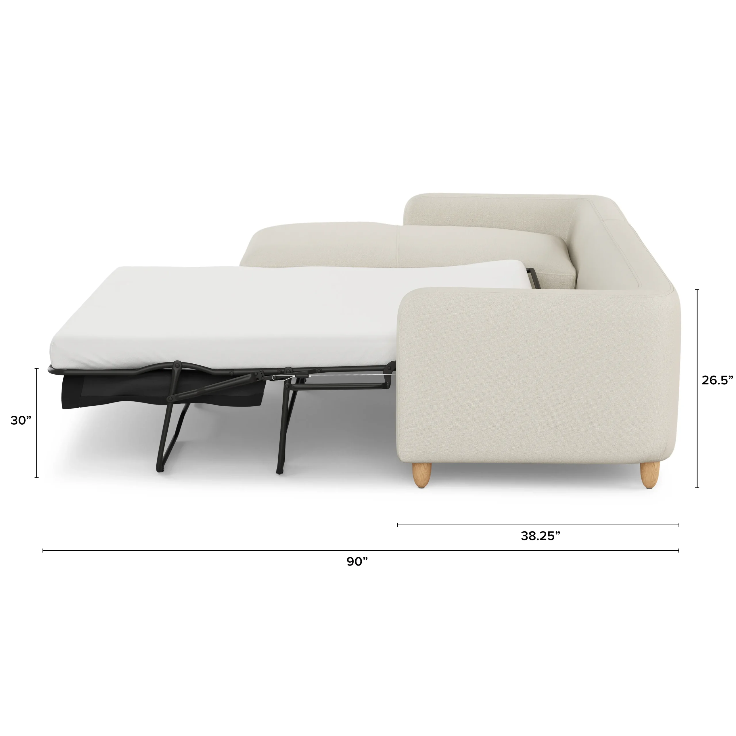 Vati 114_ Left Storage Sleeper Sectional - Natural Oak and Buckler Ivory - Image 18
