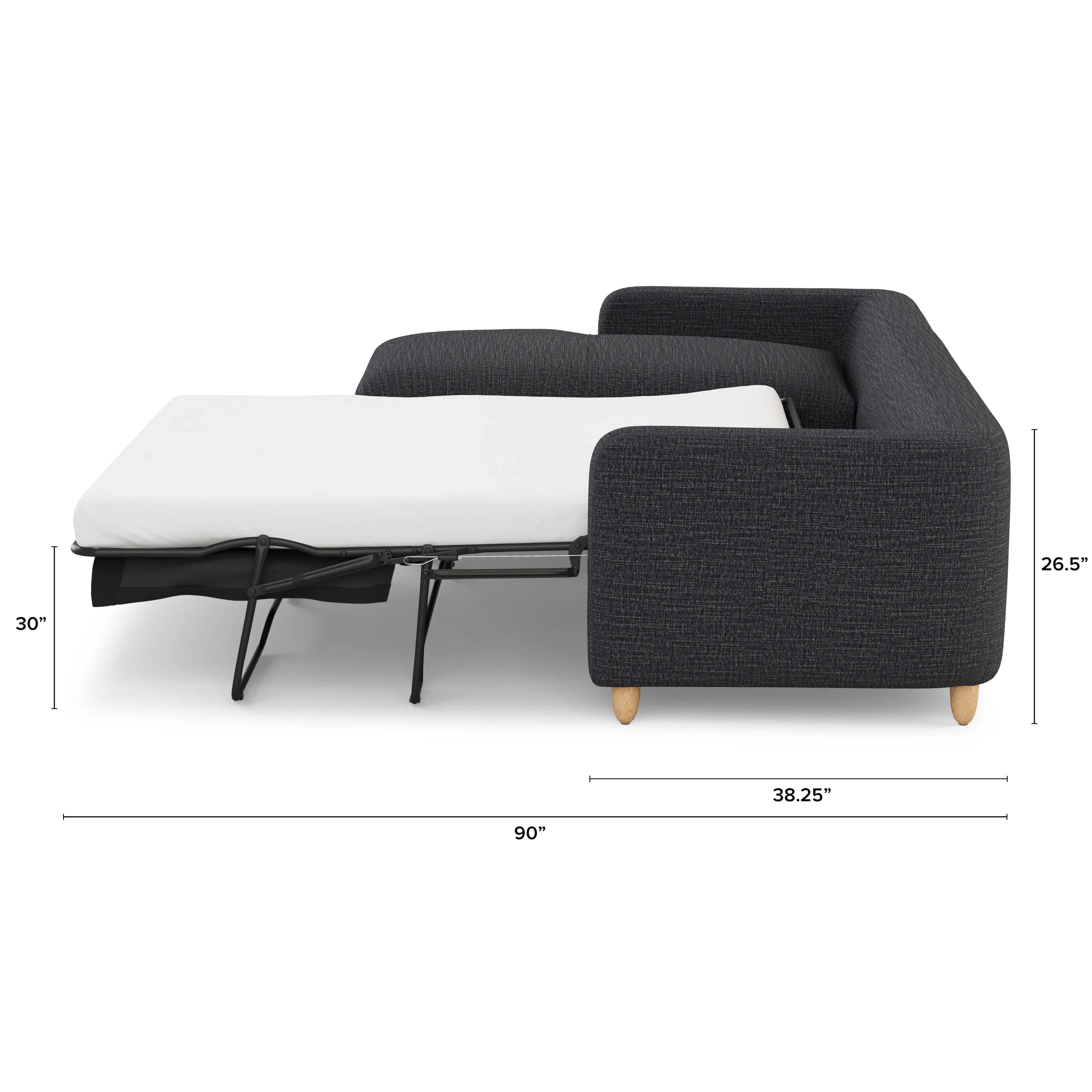 Vati 114_ Left Storage Sleeper Sectional - Natural Oak and Napa Charcoal - Image 18