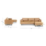 Sven 100_ Tufted Leather Right Sectional - Charme Tan