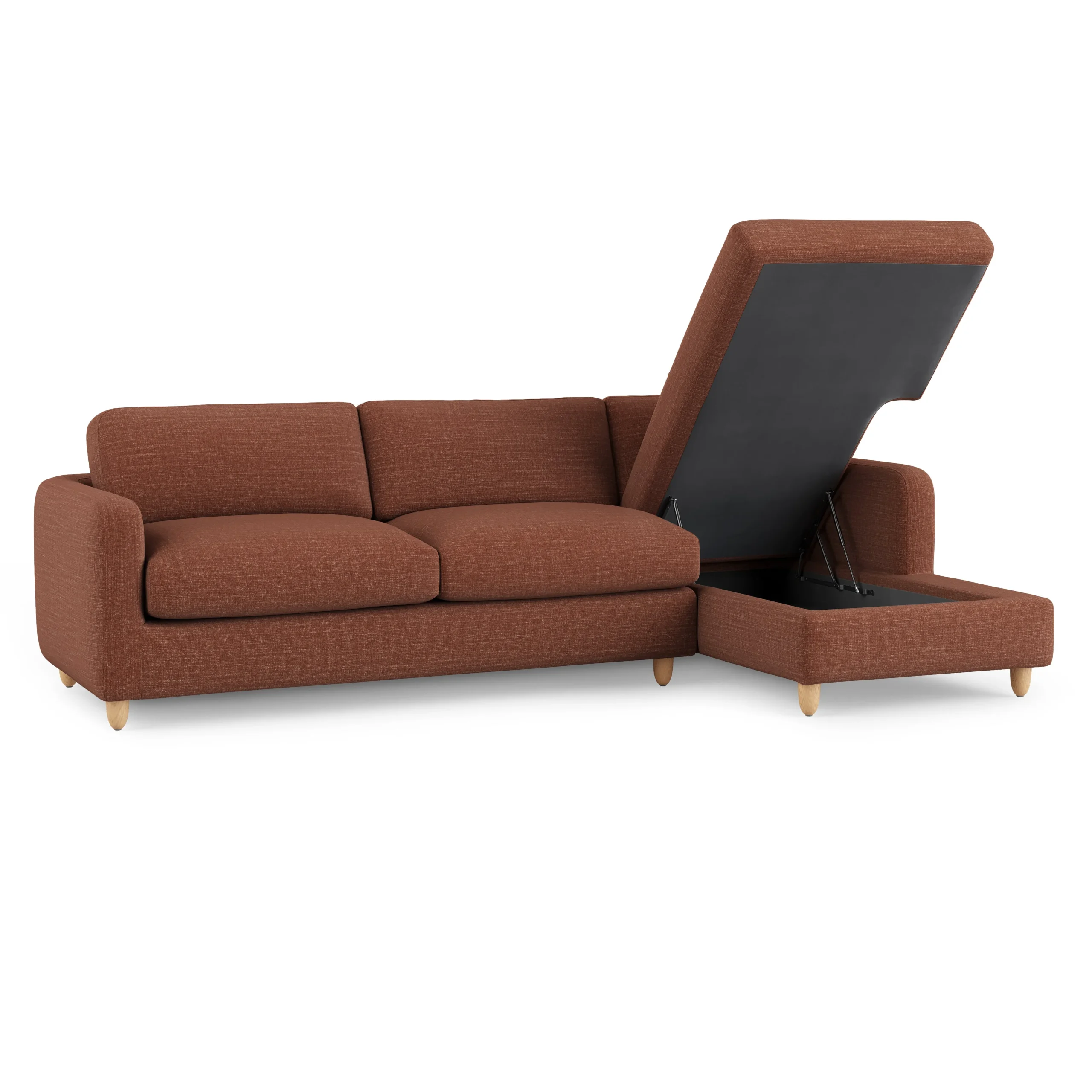 Vati 114_ Right Storage Sleeper Sectional - Natural Oak and Napa Rust - Image 19