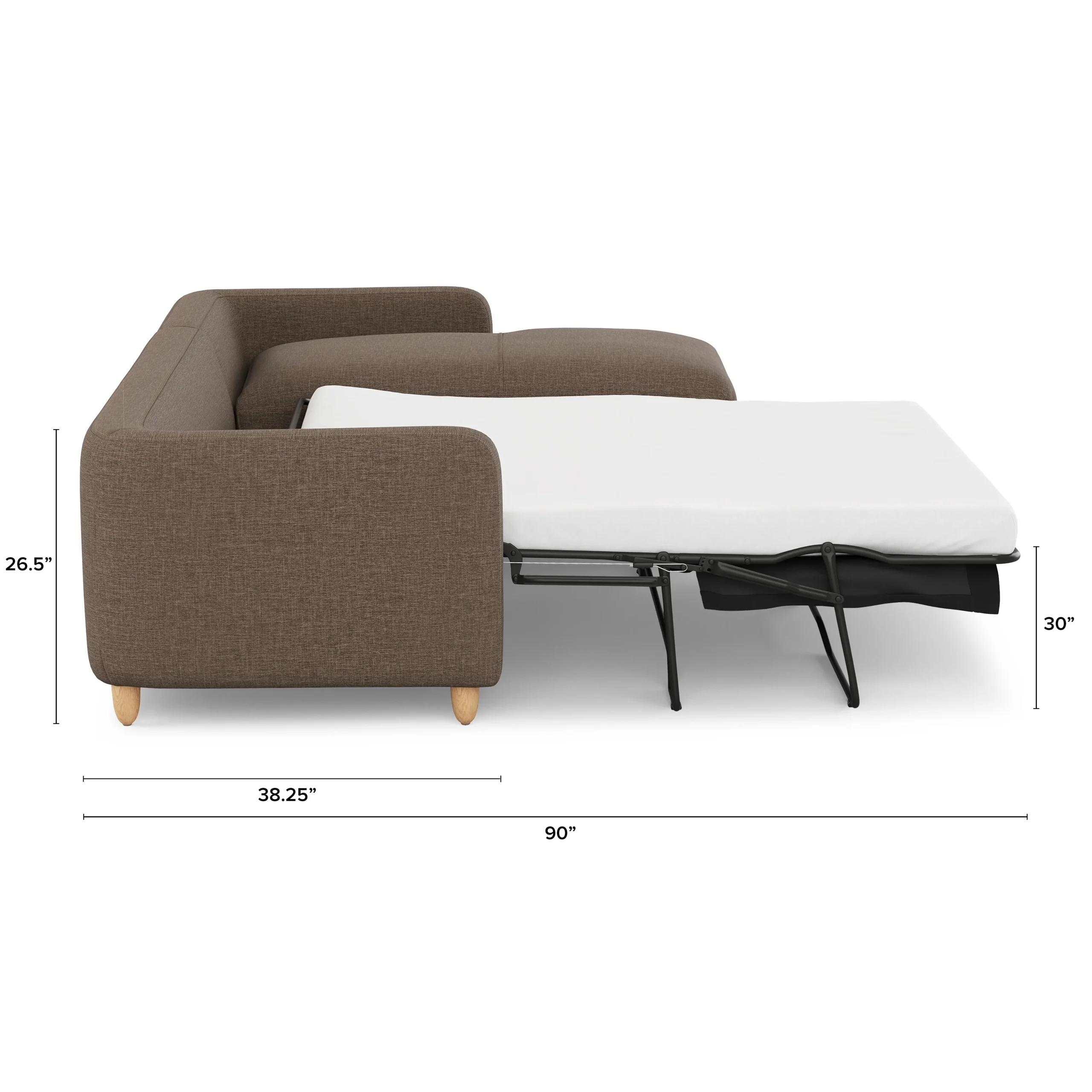 Vati 114_ Right Storage Sleeper Sectional - Natural Oak and Buckler Brown - Image 19