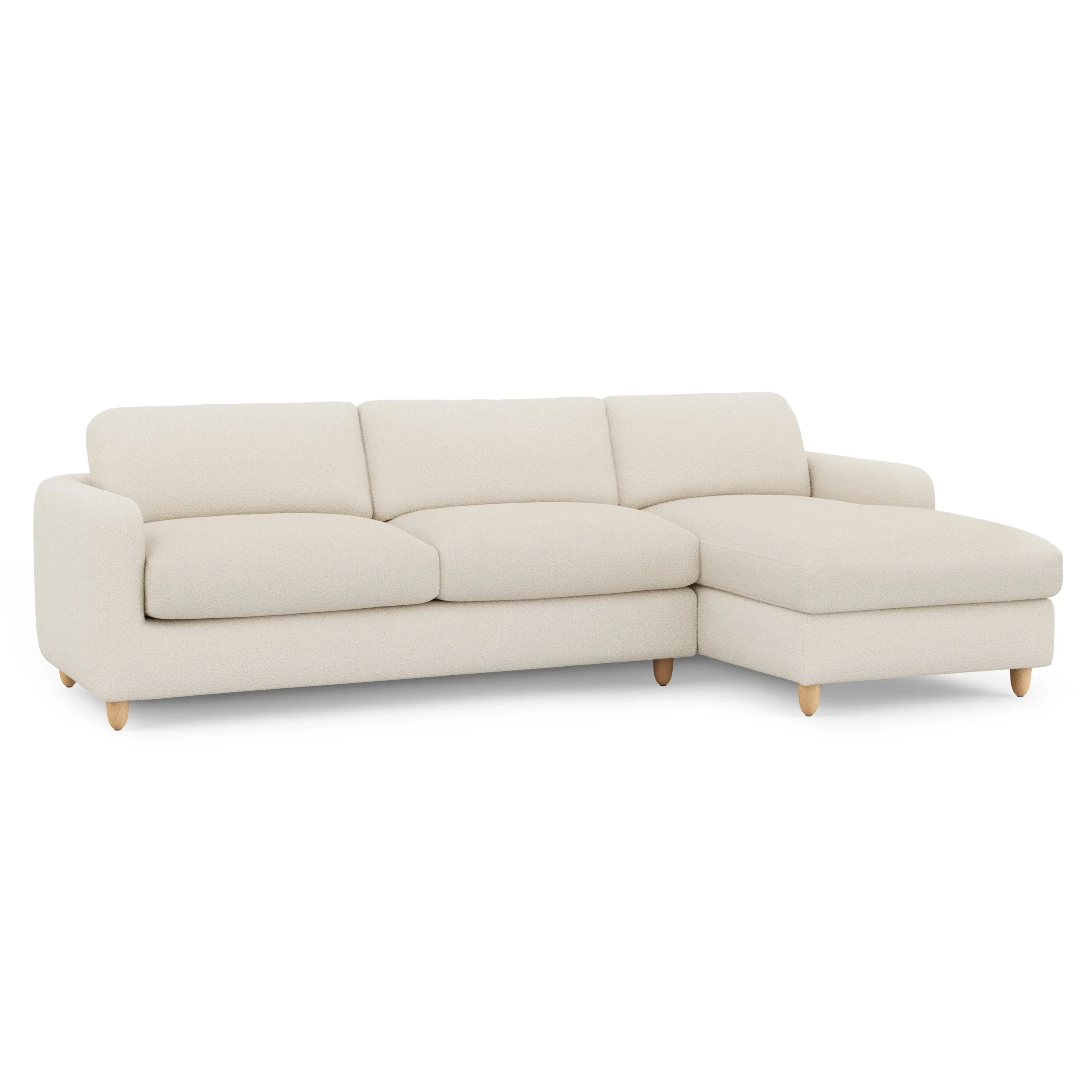Vati 114_ Right Storage Sleeper Sectional - Natural Oak and Ivory Wool Bouclé - Image 19
