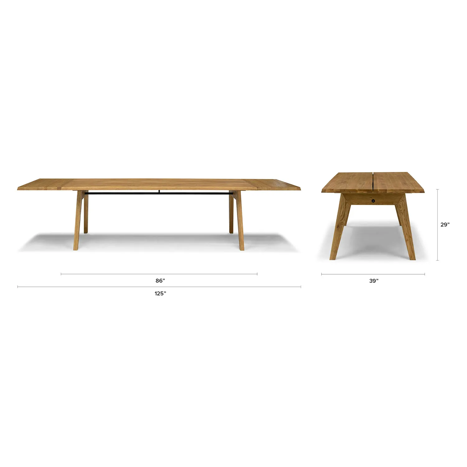 Madera 86_ - 125_ Solid Wood Extendable Dining Table - Oak - Image 19