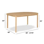 Heidi 48_ - 67.75_ Extendable Round Dining Table - White Oak
