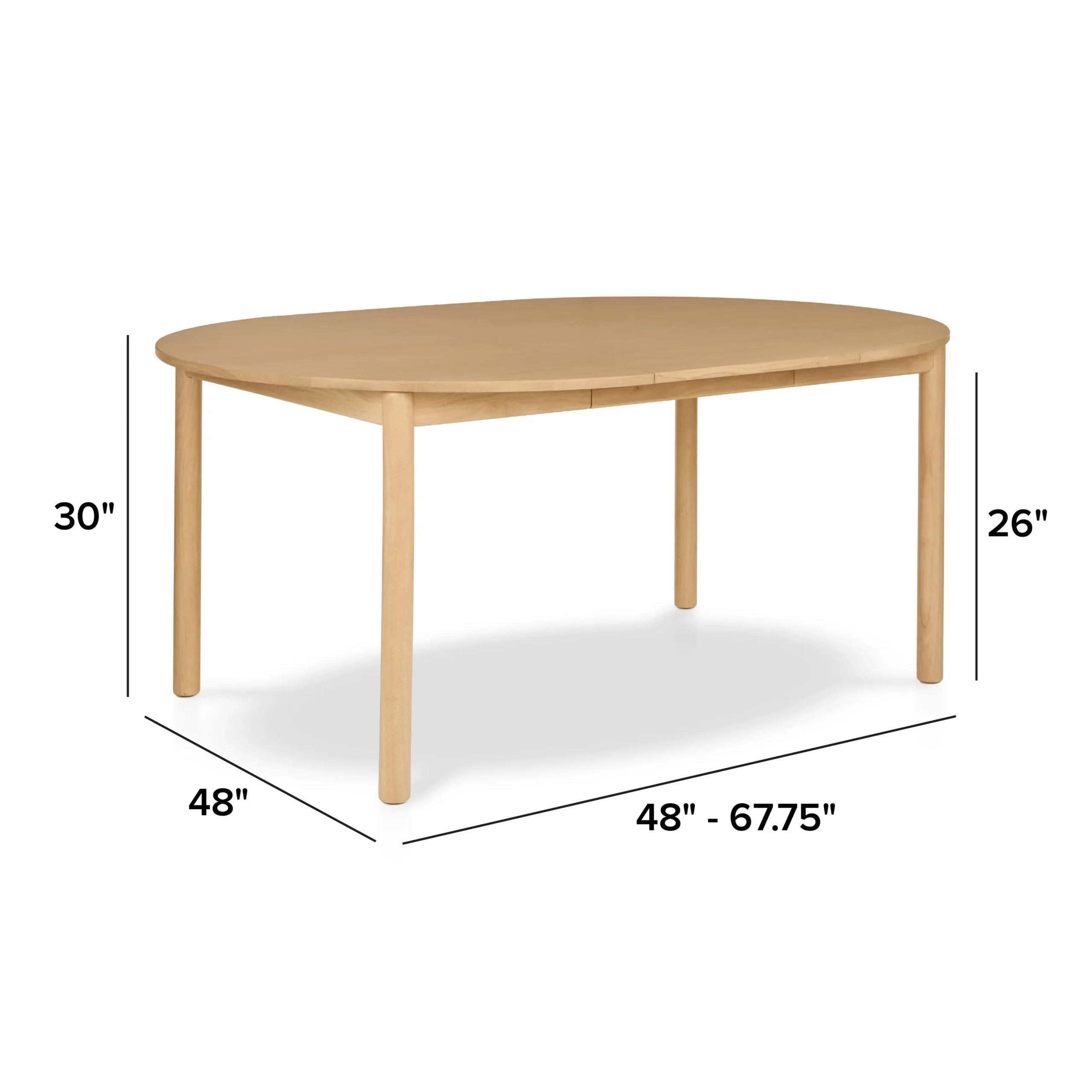 Heidi 48_ - 67.75_ Extendable Round Dining Table - White Oak - Image 20