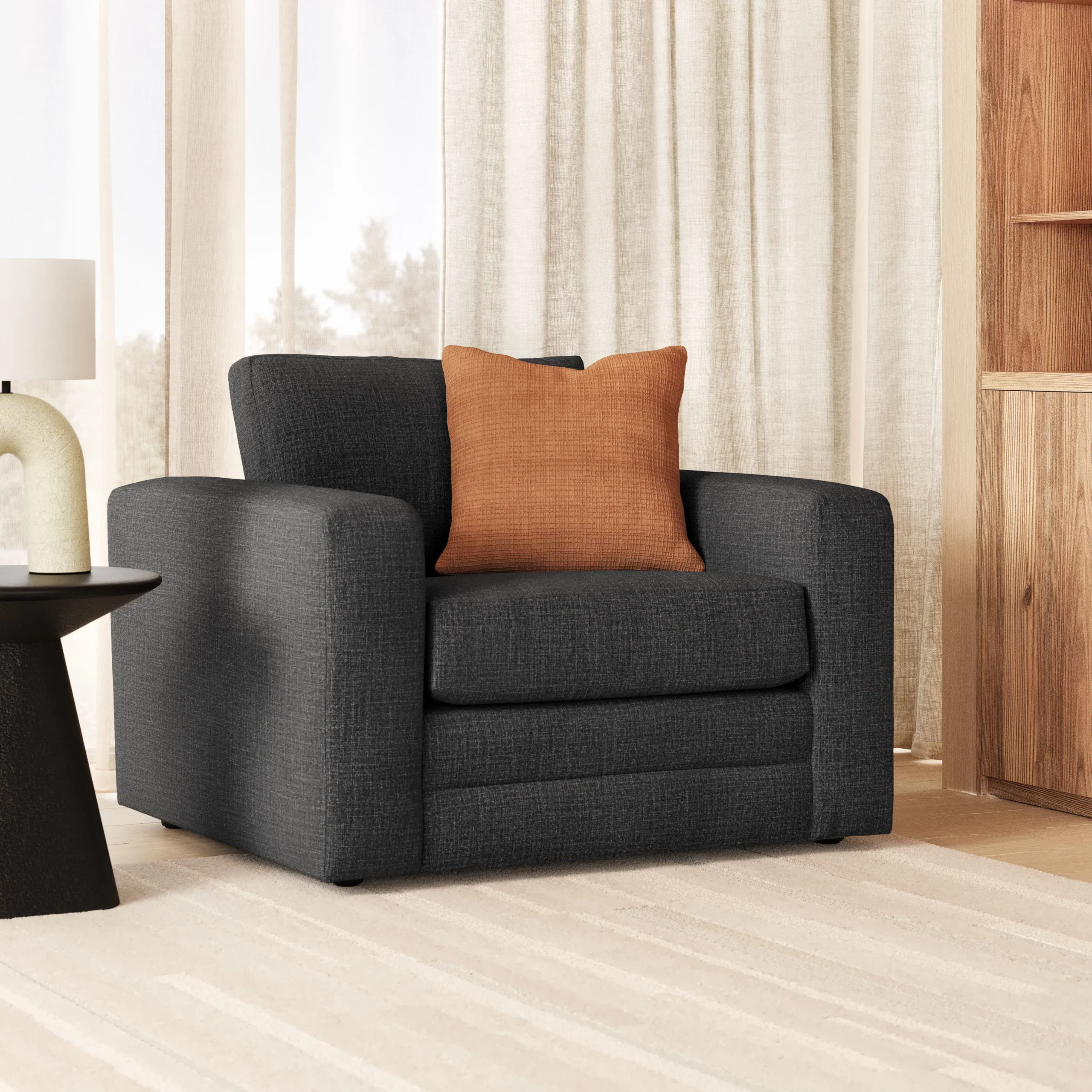 Riley 42_ Lounge Chair - Napa Charcoal
