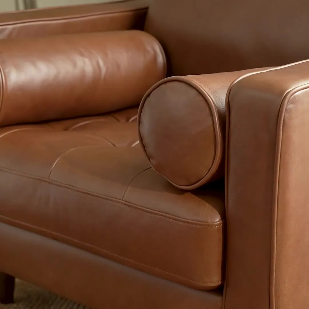 Sven 42_ Tufted Leather Lounge Chair - Taos Brown - Image 12