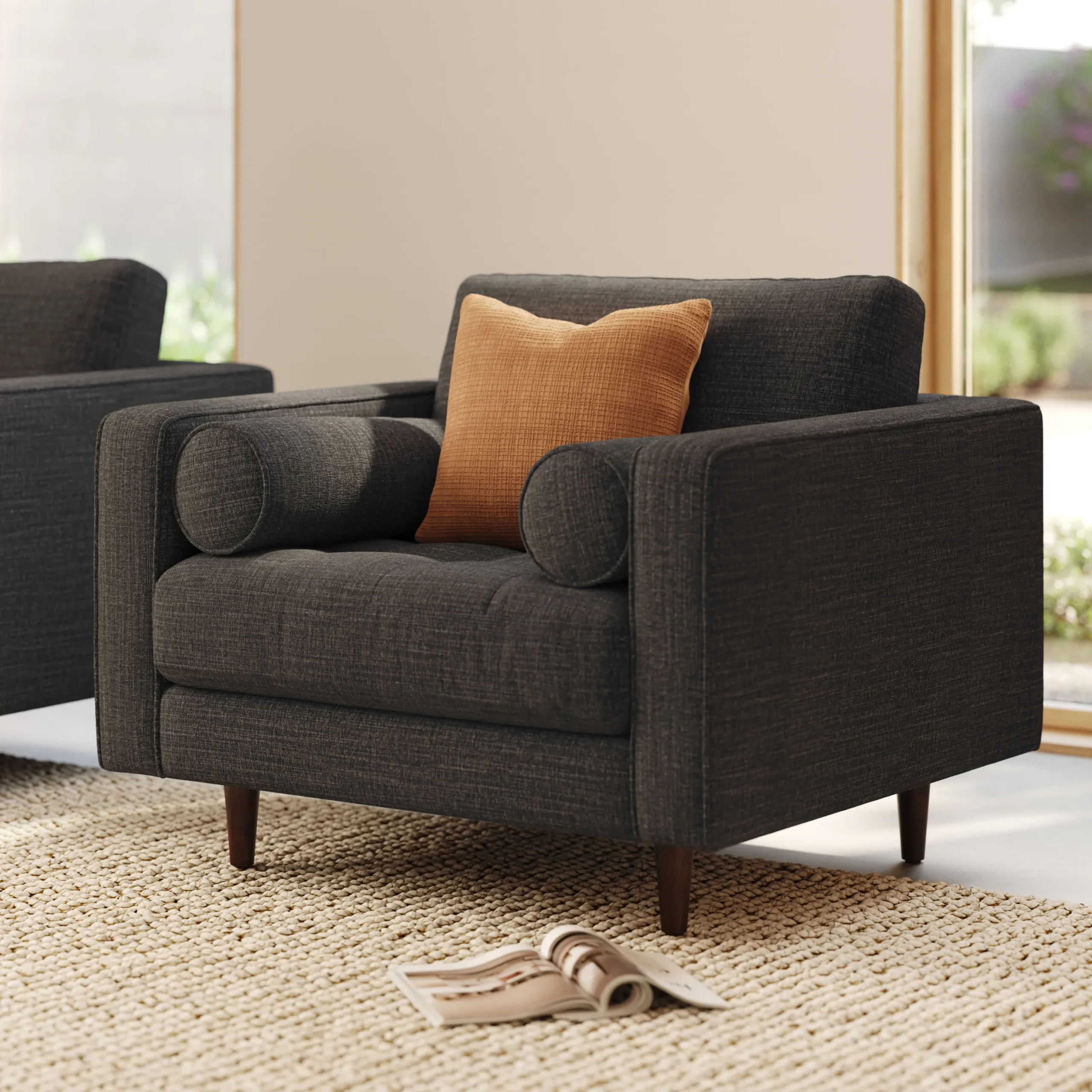 Sven 42_ Tufted Lounge Chair - Napa Charcoal