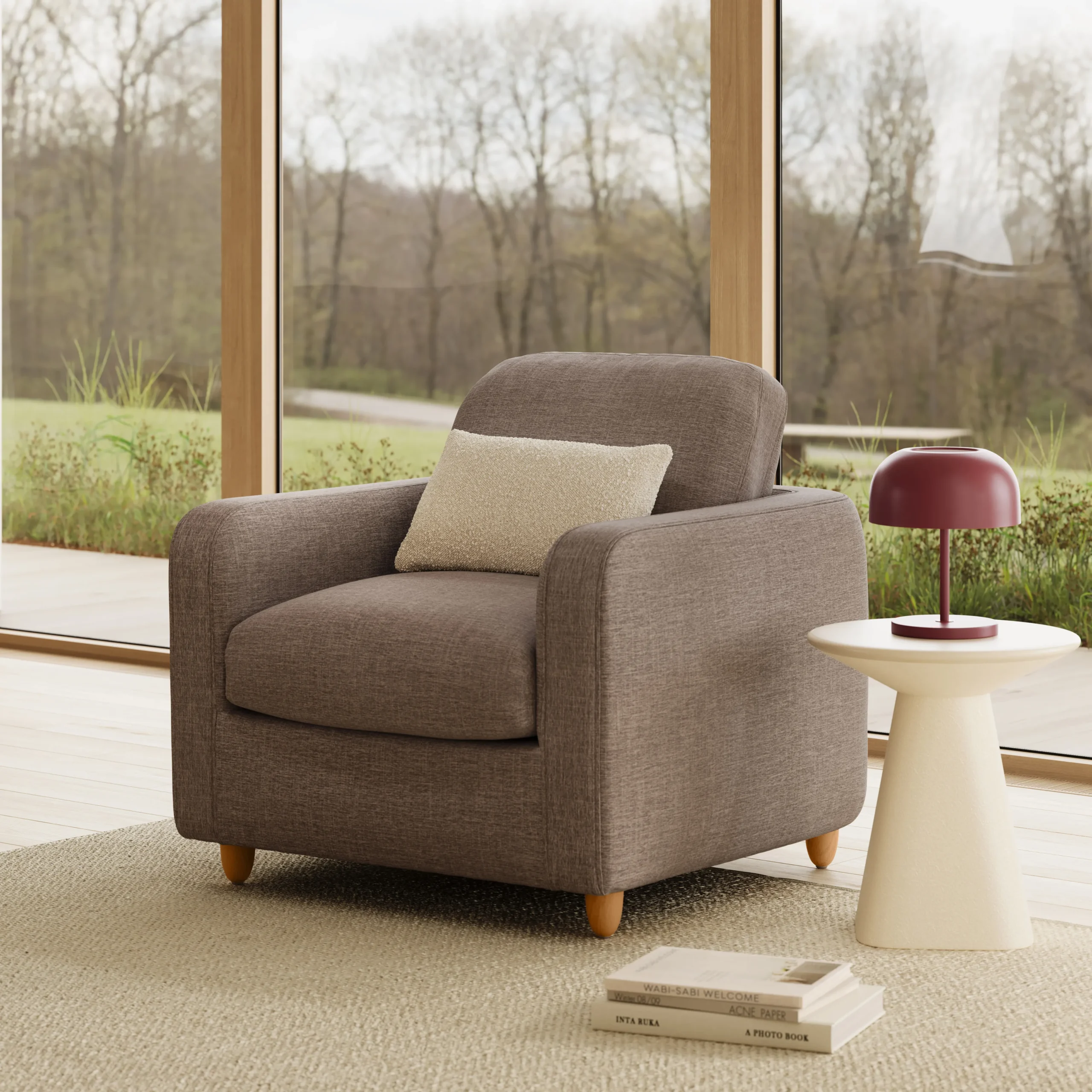 Vati 37_ Lounge Chair - Honey Oak and Buckler Brown