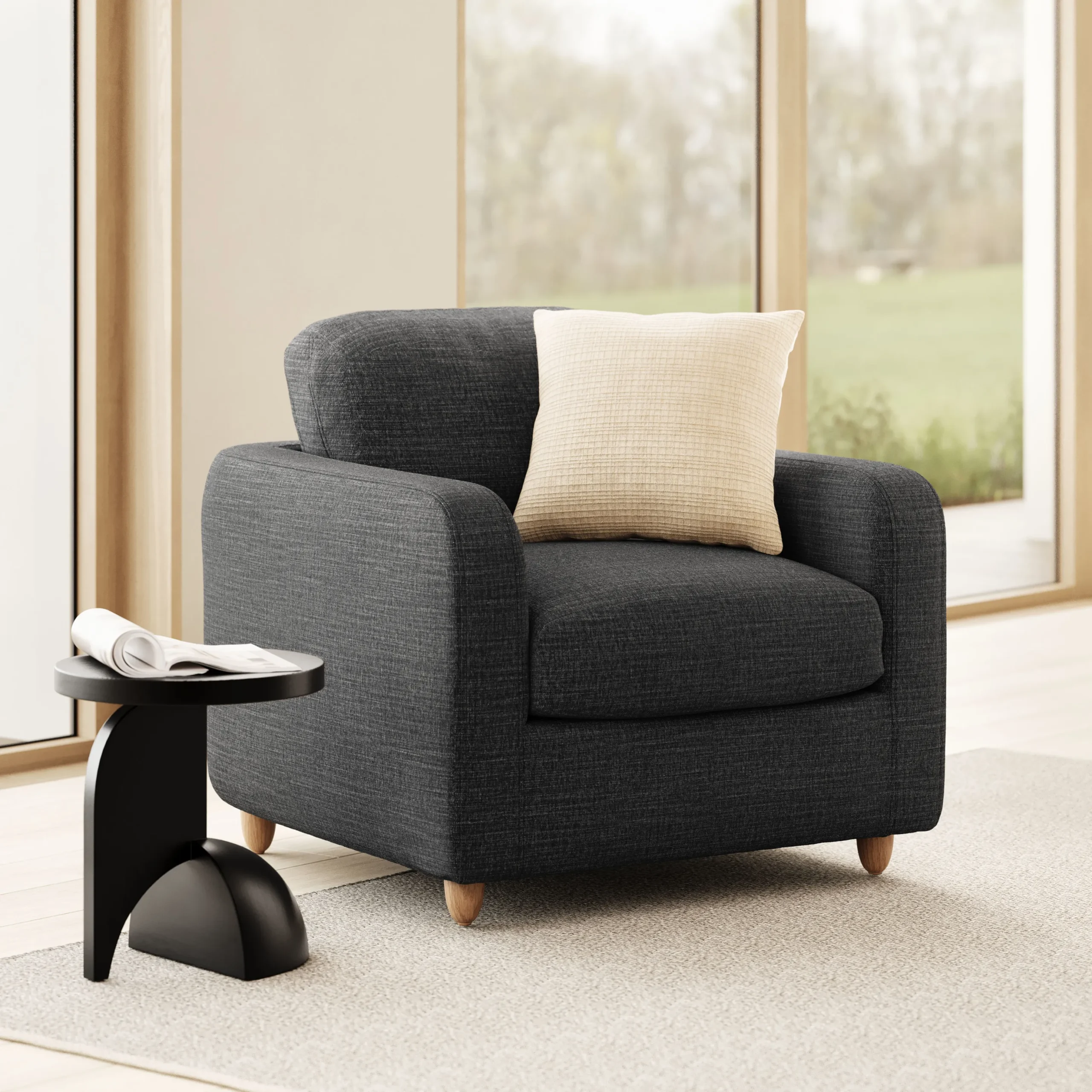 Vati 37_ Lounge Chair - Napa Charcoal