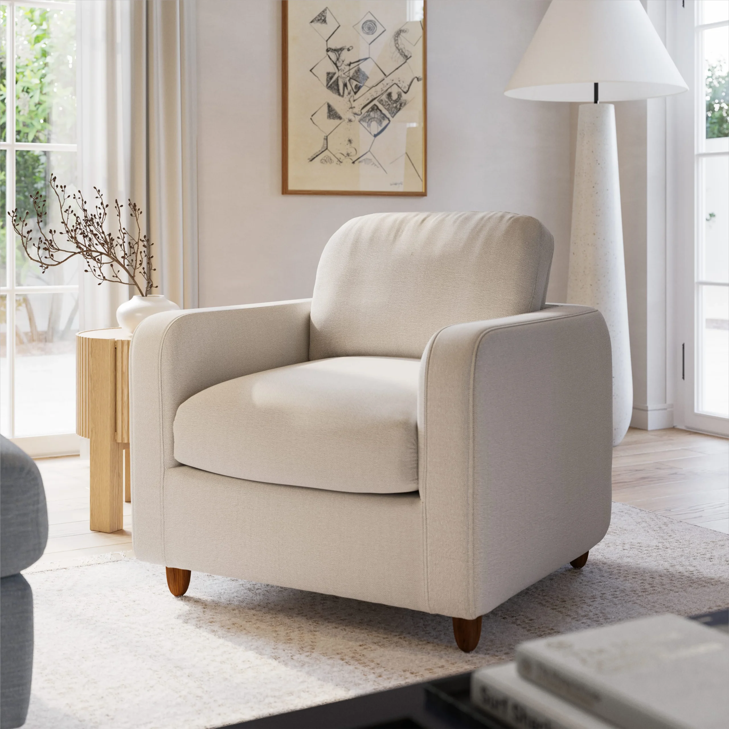 Vati 37_ Lounge Chair - Natural Oak and Buckler Ivory
