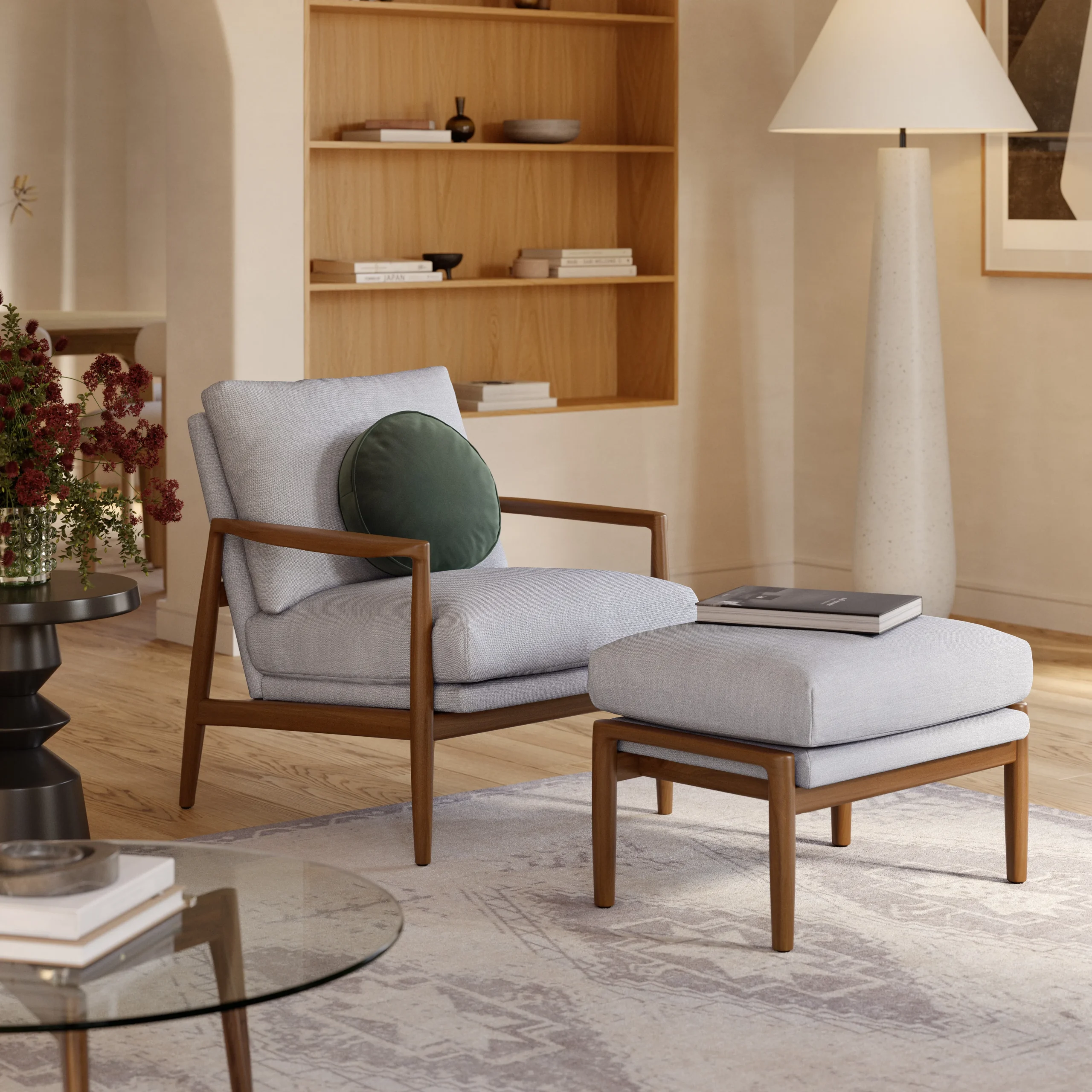Bavel 26_ Lounge Set - Walnut and Field Gray