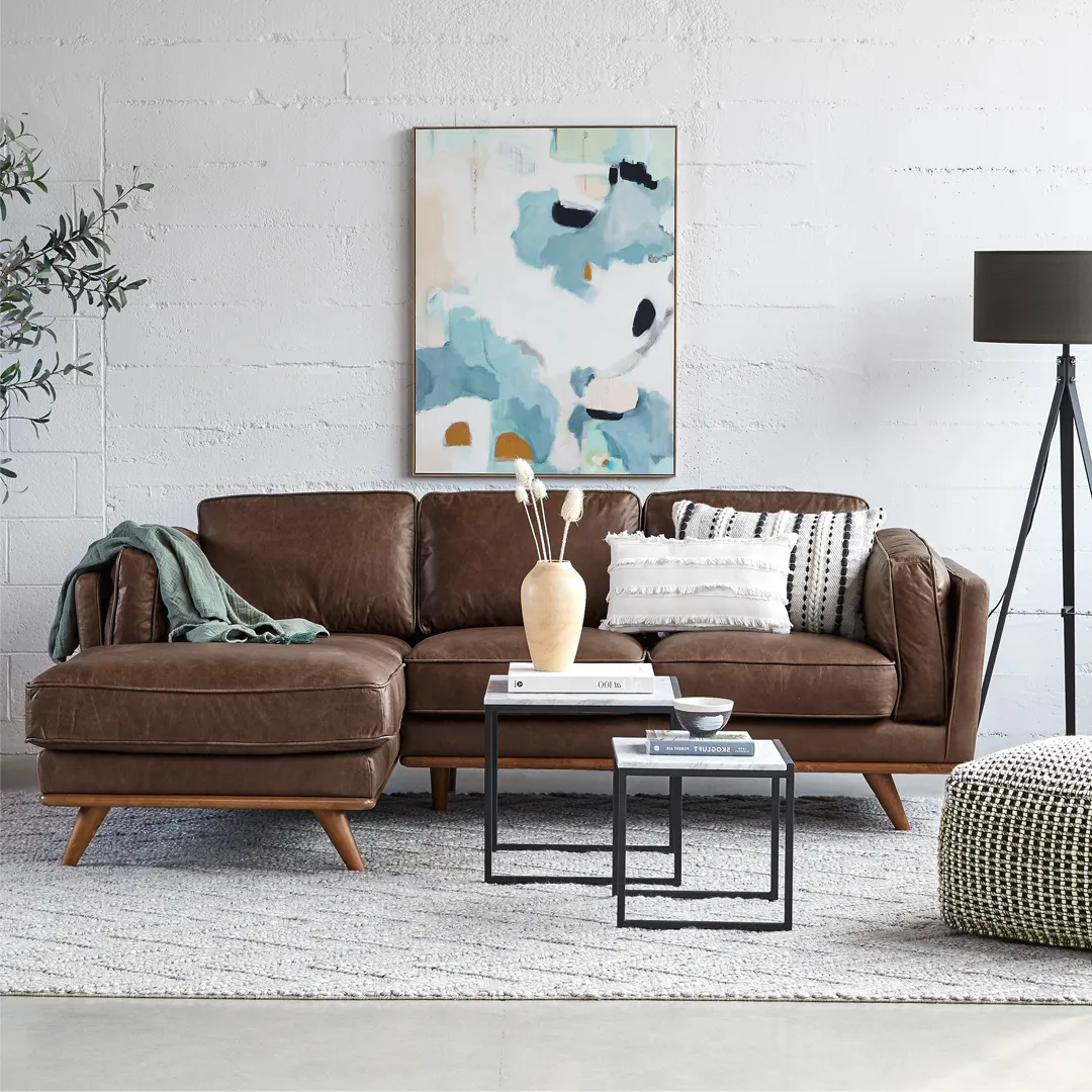 Timber 93_ Leather Left Sectional - Charme Chocolat - Image 2