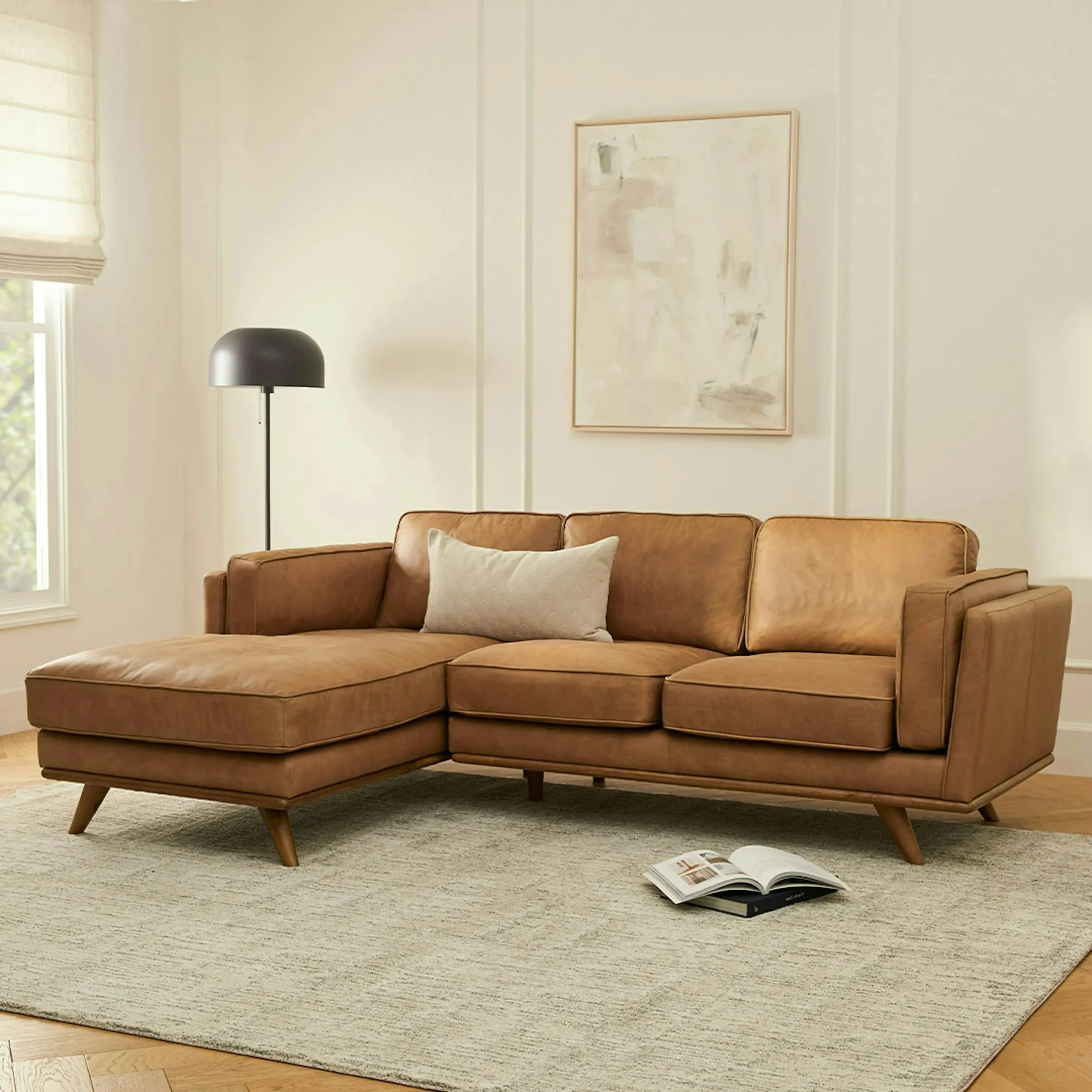 Timber 93_ Leather Left Sectional - Charme Tan - Image 2