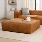 Cigar 47_ Leather Ottoman - Rawhide Tan