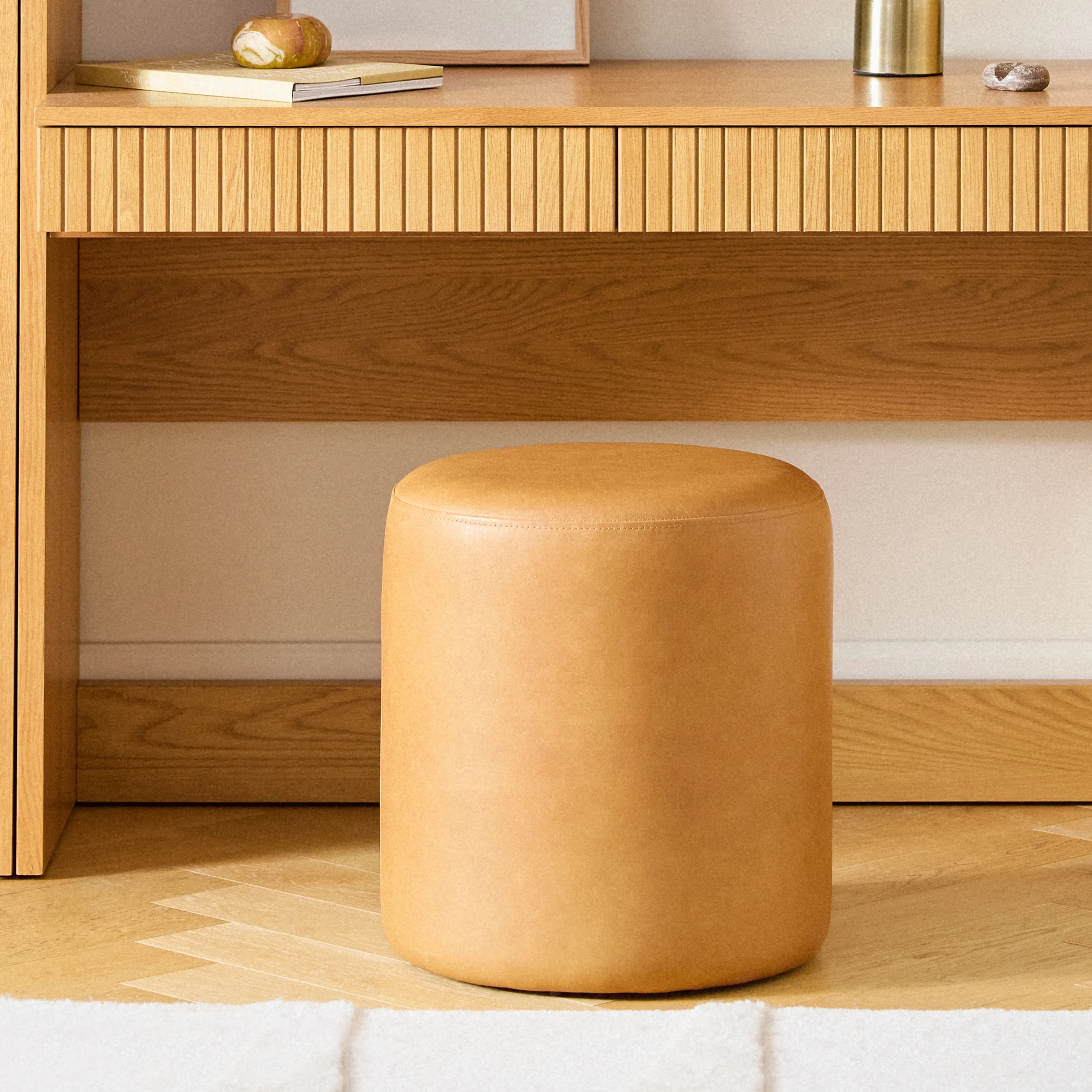 Cilo 16_ Leather Ottoman - Charme Tan
