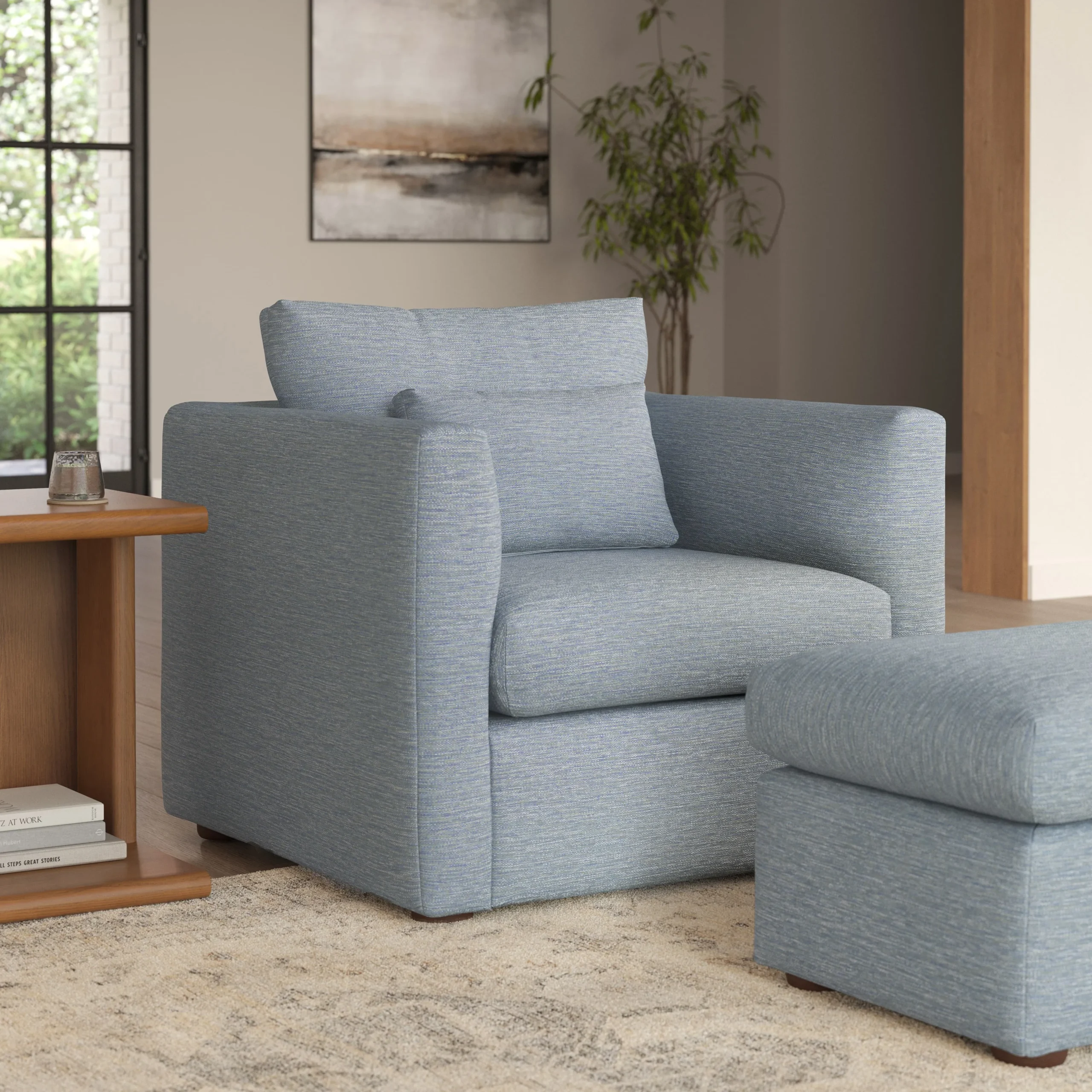Marina 38_ Lounge Chair - Silver Light Blue