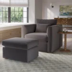 Marina 38_ Velvet Lounge Chair - Hale Warm Gray