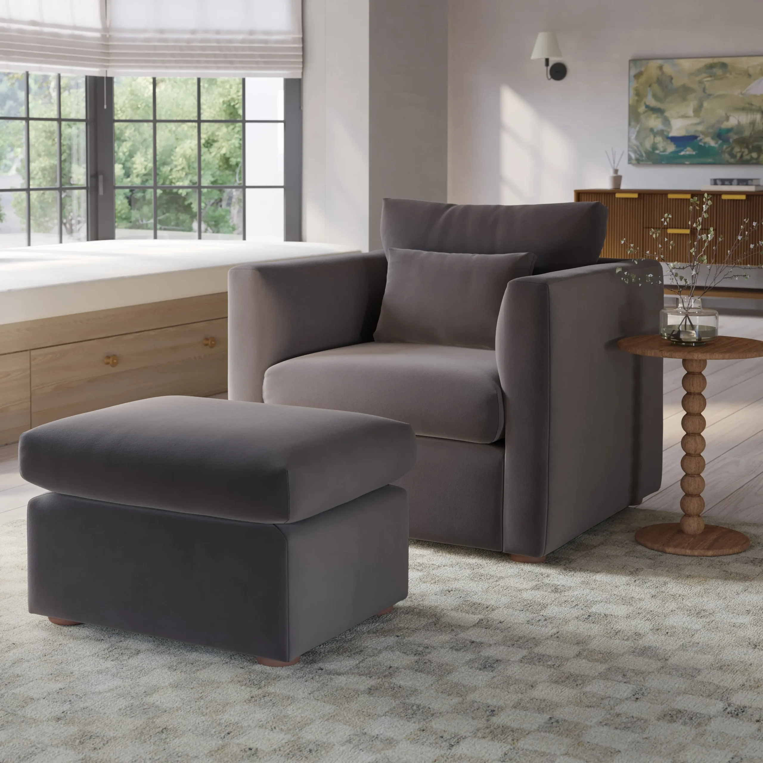 Marina 38_ Velvet Lounge Chair - Hale Warm Gray - Image 13