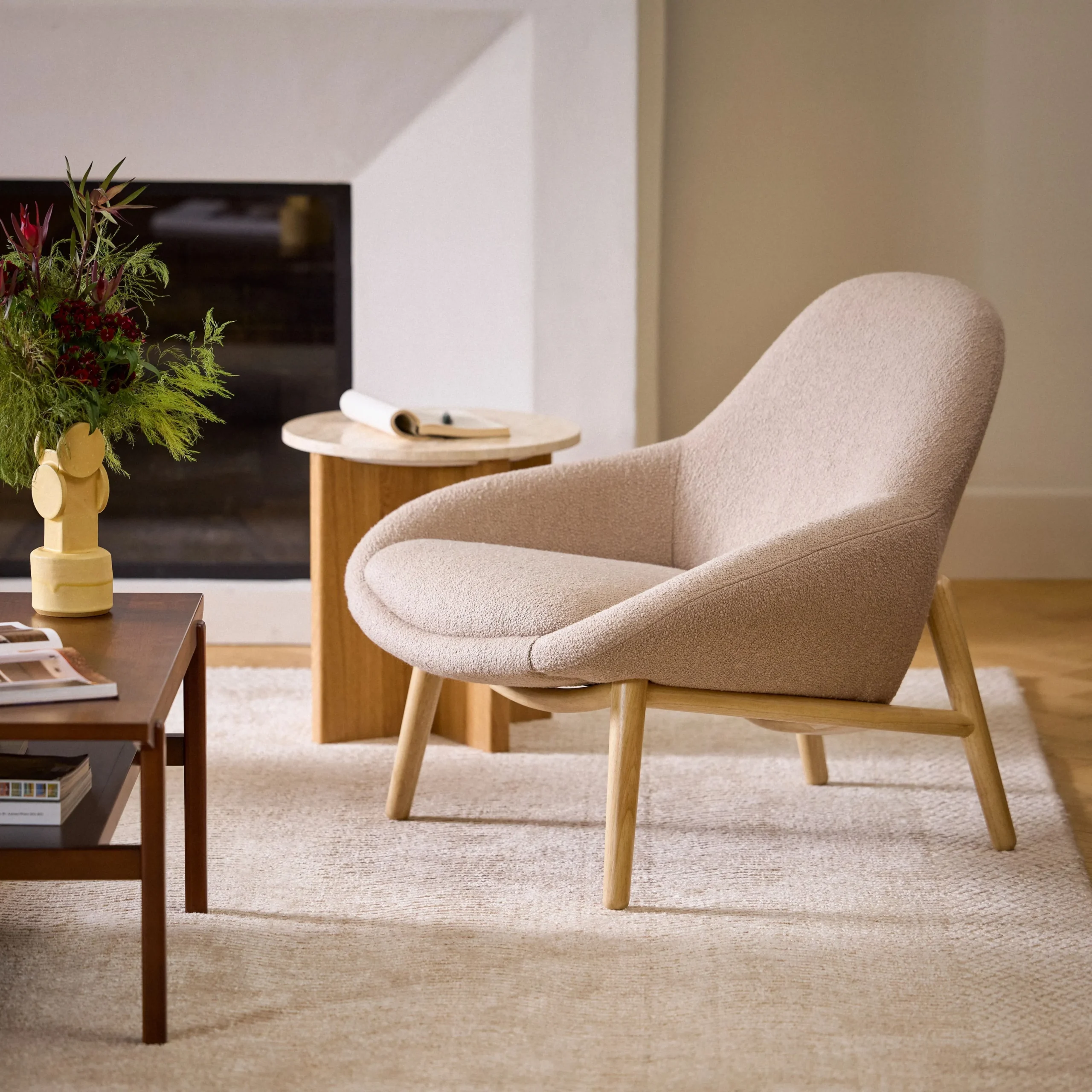 Sunny 32_ Lounge Chair - Sandstone Wool Bouclé