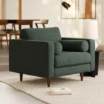 Sven 42_ Tufted Lounge Chair - Green Wool Bouclé