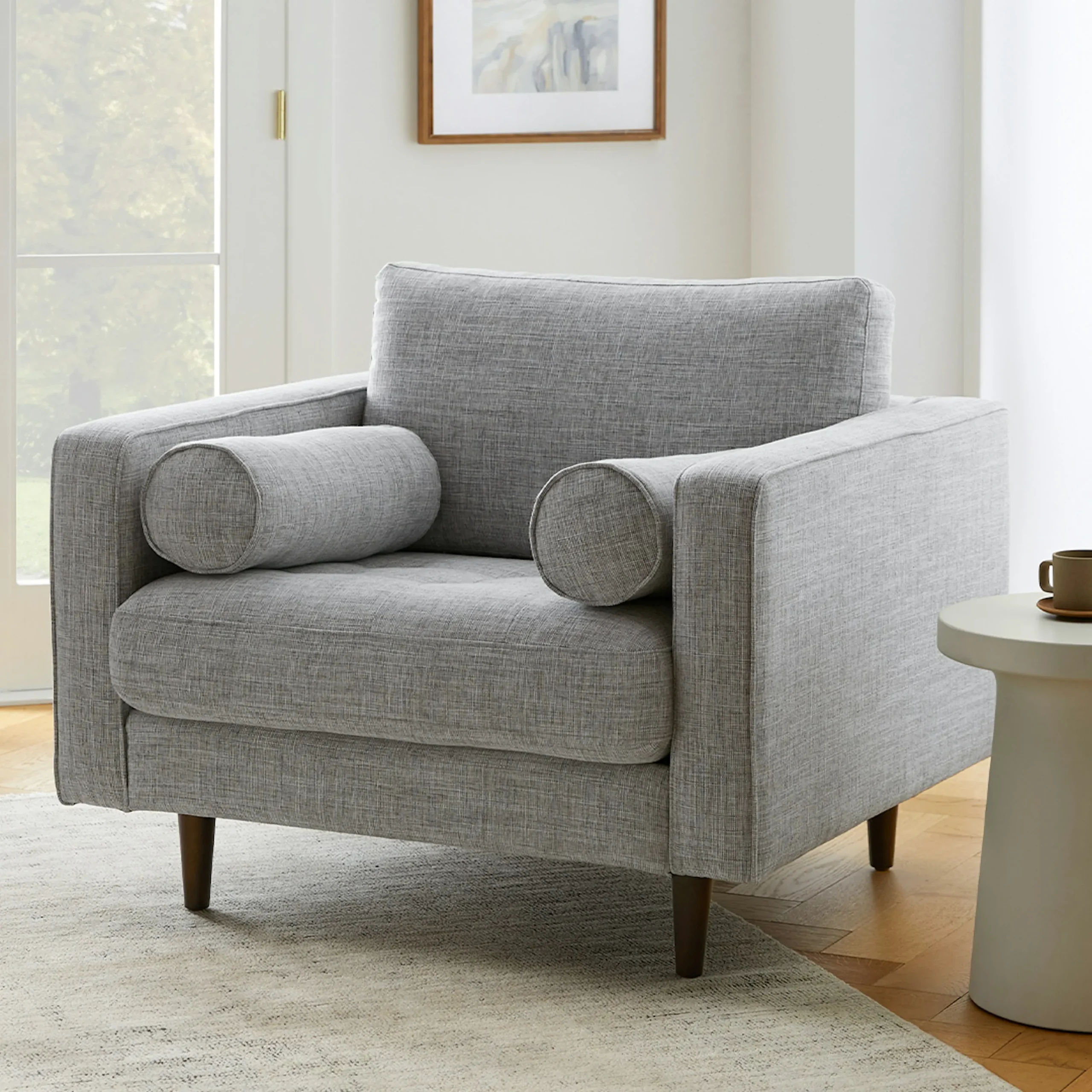Sven 42_ Tufted Lounge Chair - Stone Gray