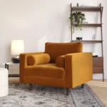Sven 42_ Tufted Velvet Lounge Chair - Plush Pacific Ginger