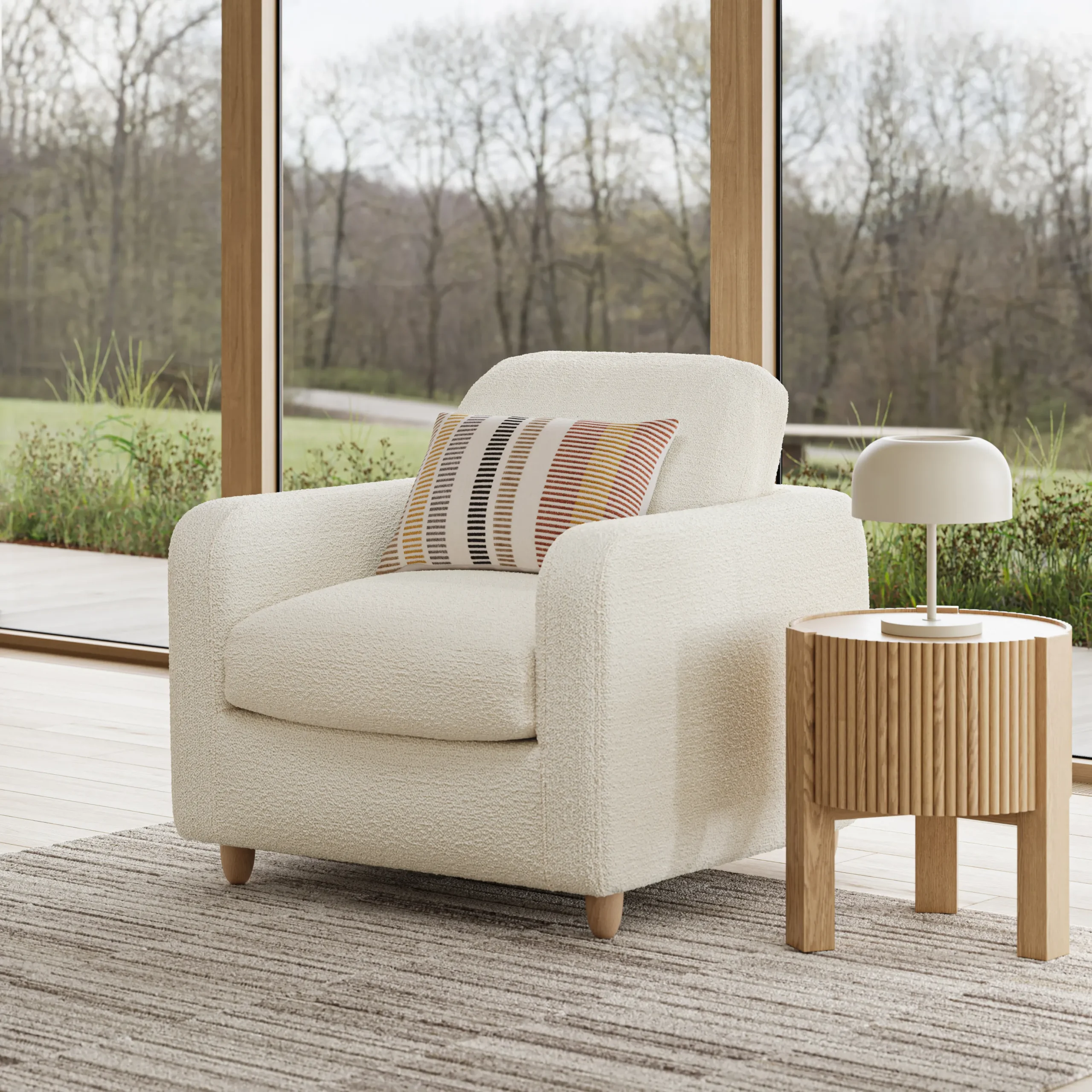 Vati 37_ Lounge Chair - Ivory Wool Bouclé