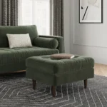 Sven 30_ Velvet Ottoman - Plush Pacific Green