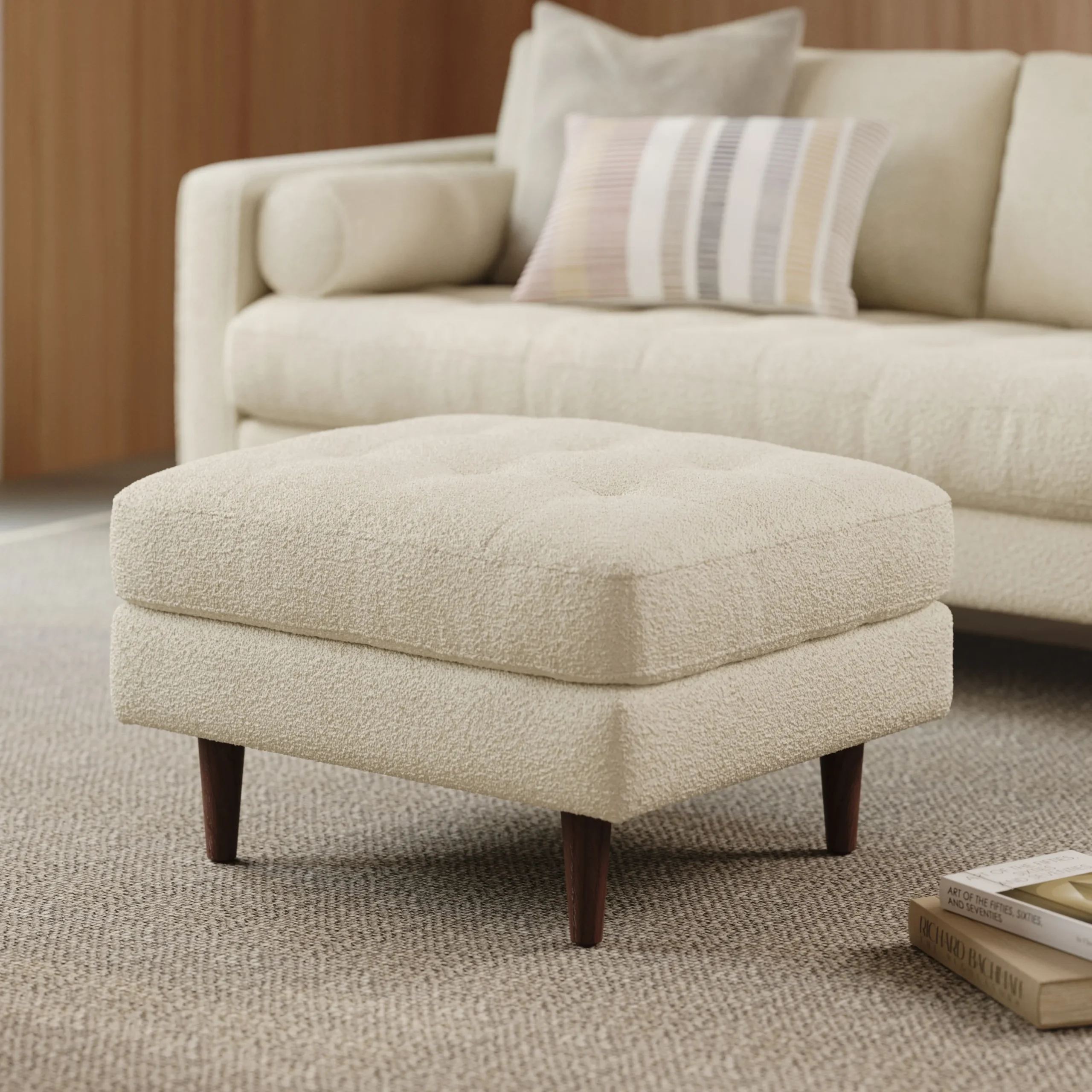 Sven 30_ Ottoman - Ivory Wool Bouclé