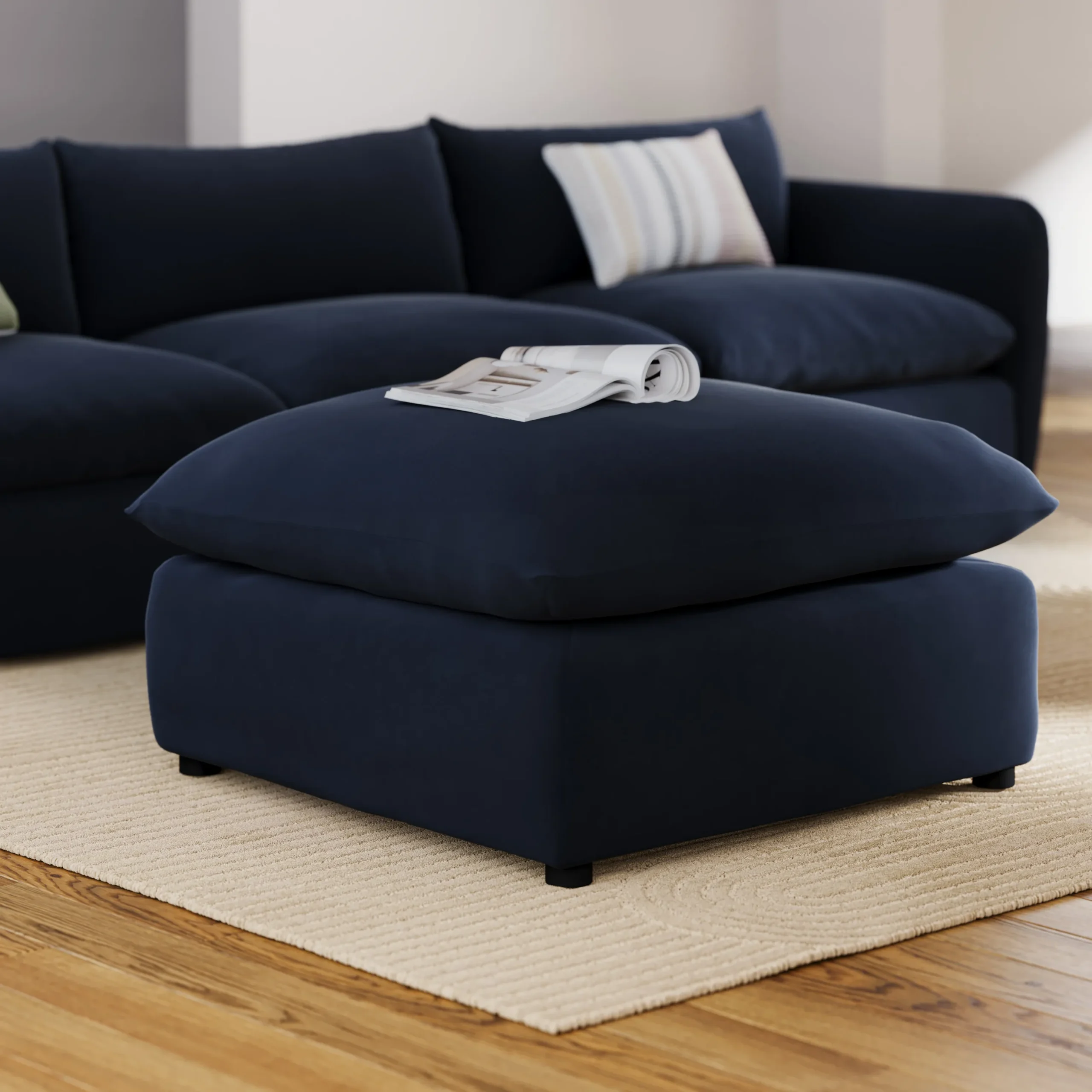 Leigh 41_ Velvet Ottoman - Hale Ink